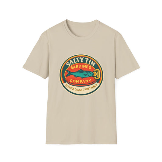 Salty Tin Sardines Vintage Logo T-Shirt - Creations by Chris and Carlos