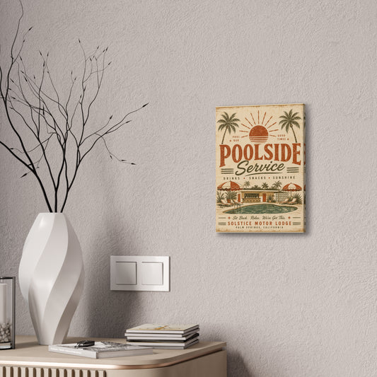 Poolside Service Vintage Canvas Wall Art - Retro Palm Springs Pool Poster - Creations by Chris and Carlos