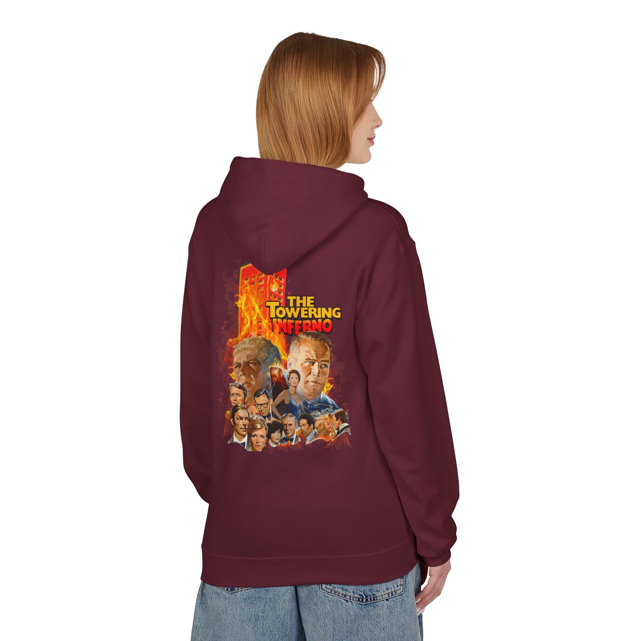 Hoodie — "The Towering Inferno" Vintage Disaster Movie Poster Pullover - Creations by Chris and Carlos
