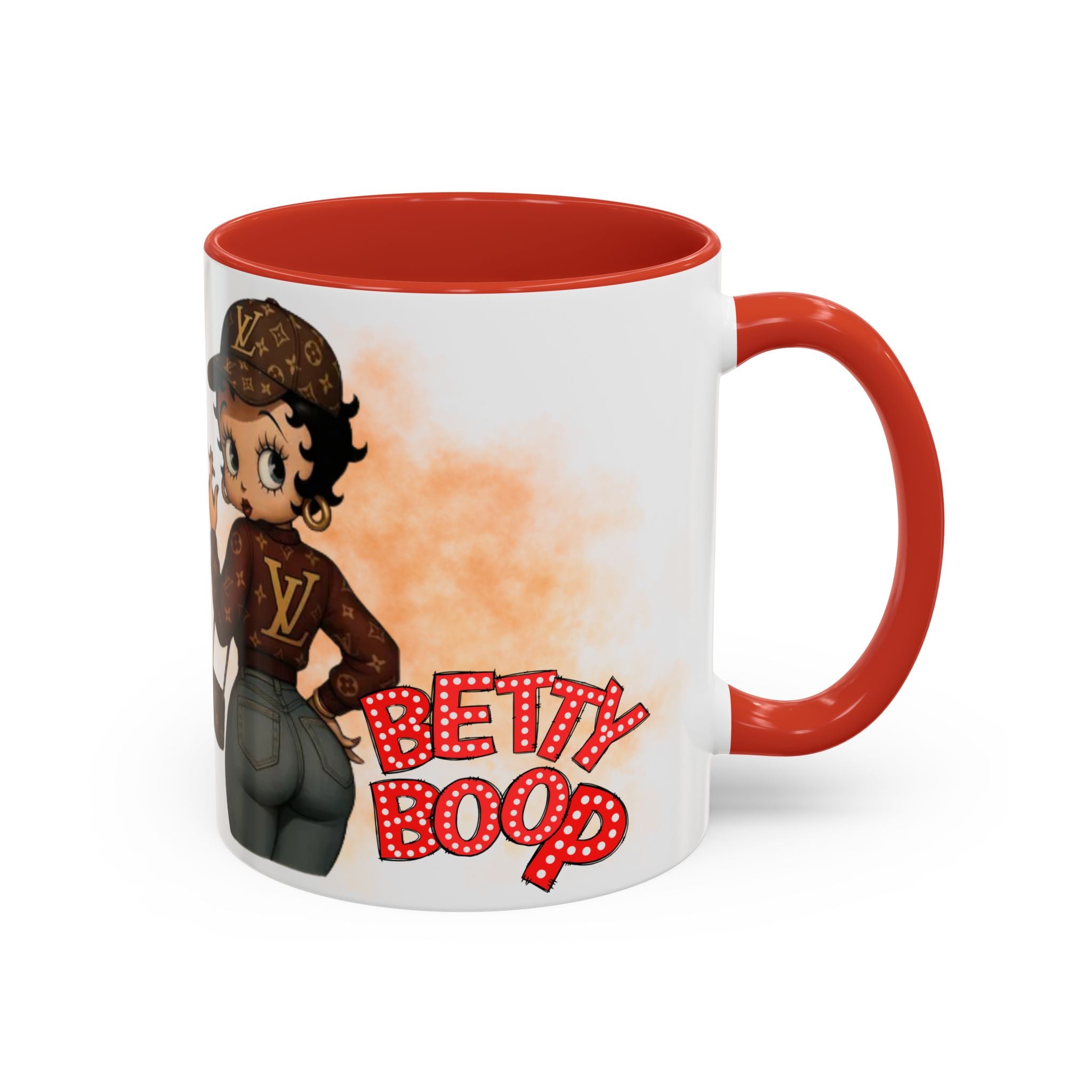 Accent Coffee Mug — Retro Pin-Up Character with 'Betty Boop' Text - Creations by Chris and Carlos