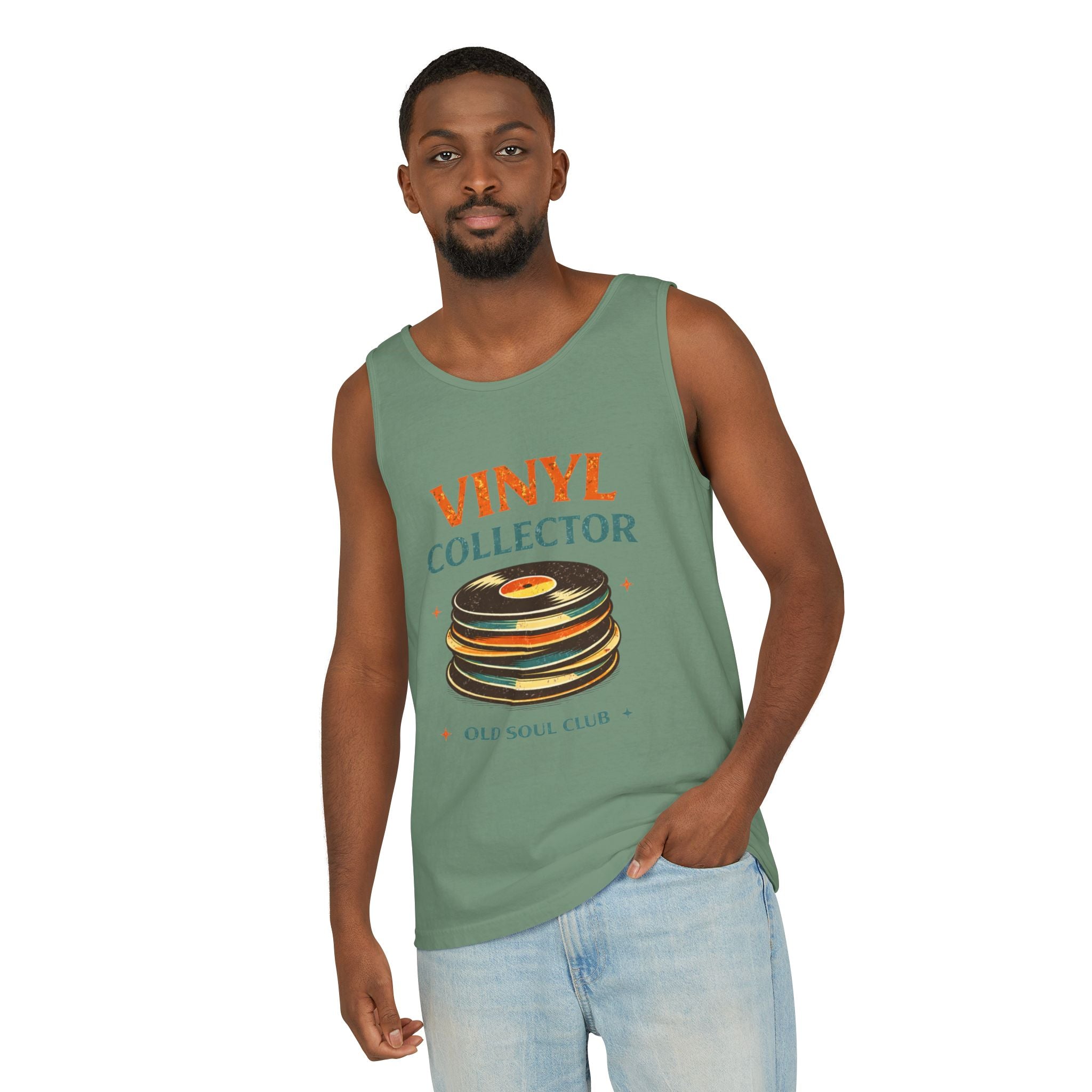 Vinyl Collector Tank Top — Old Soul Club Retro Record Lover Tee - Creations by Chris and Carlos