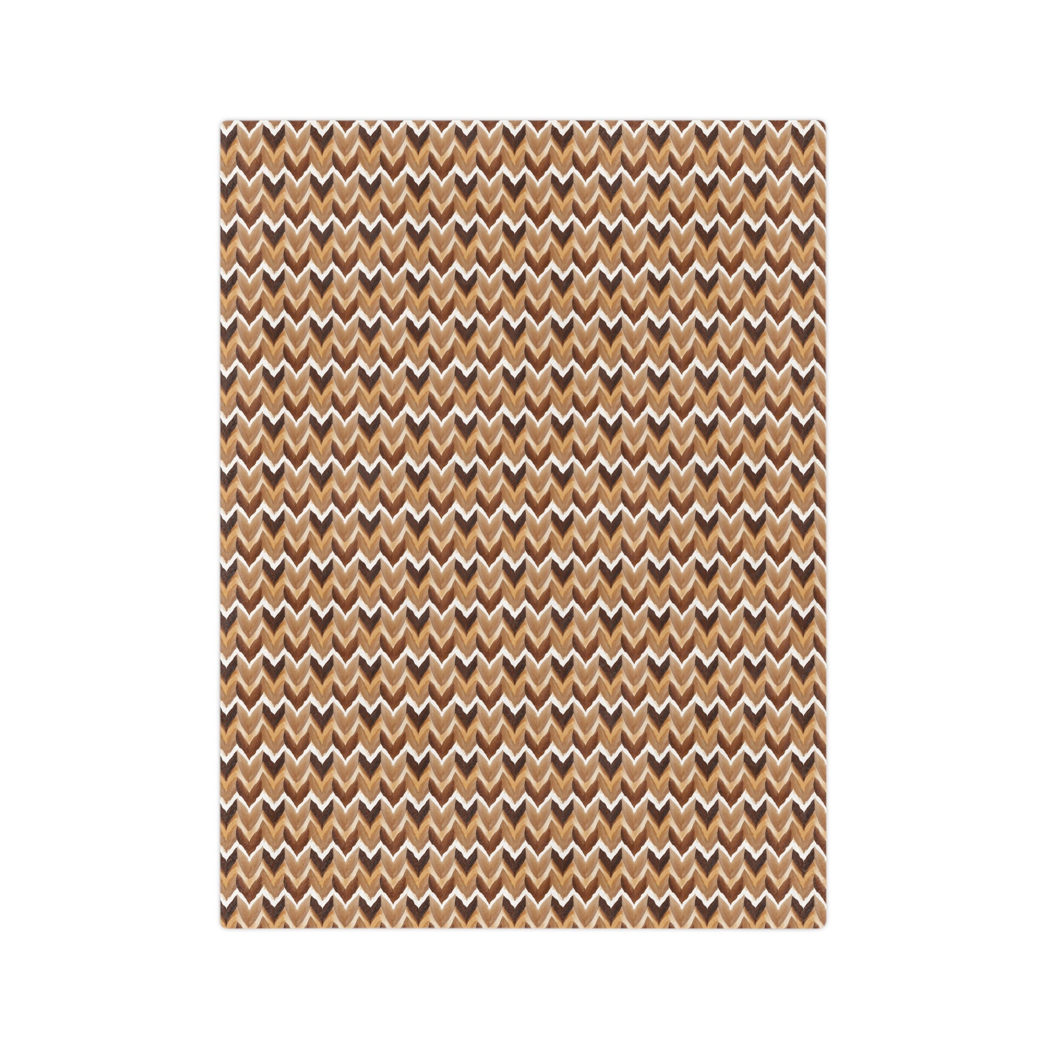 Chevron Knit Velvet Throw Blanket — Cozy Brown Microfiber Blanket - Creations by Chris and Carlos