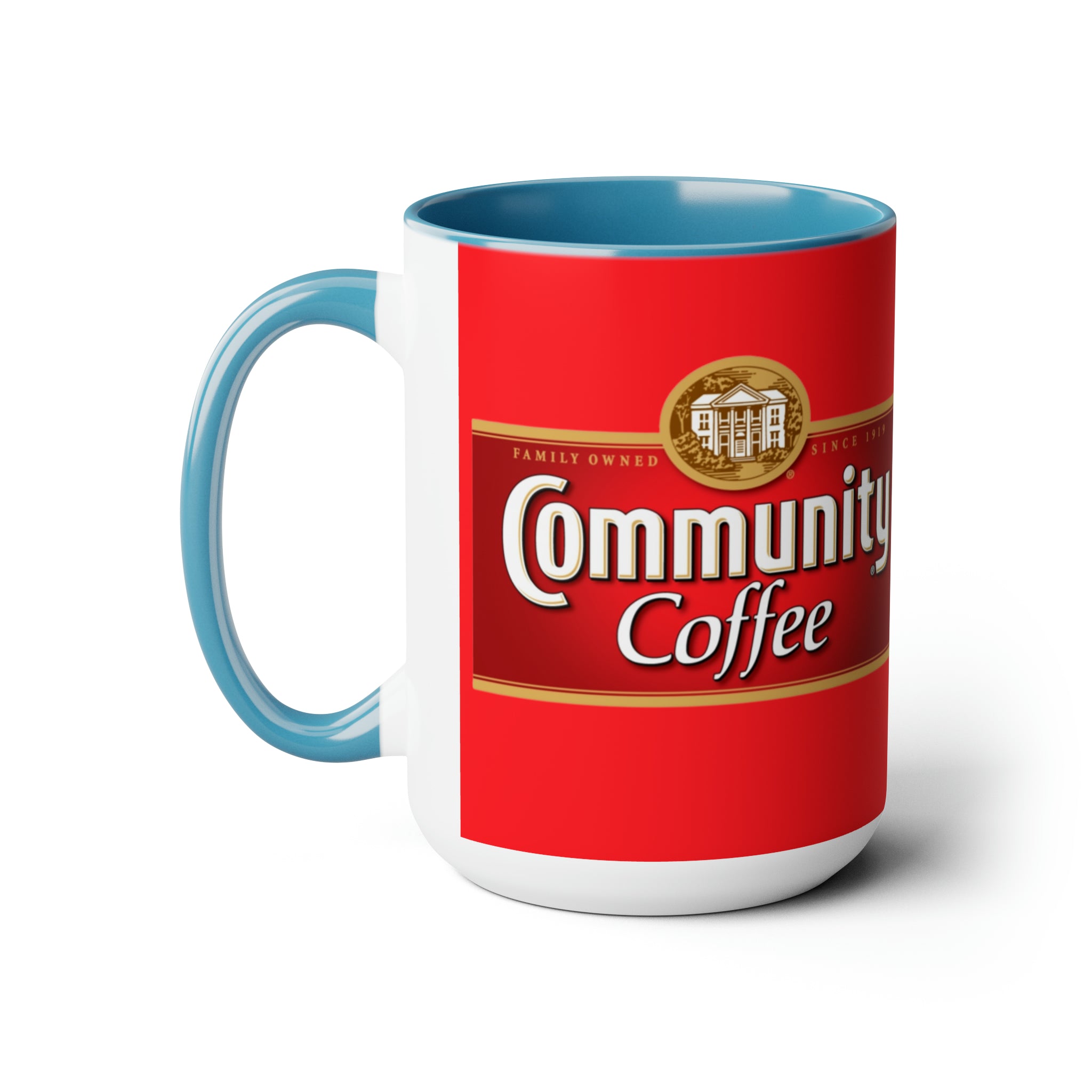 Community Coffee- jcWhite Ceramic Mug - Creations by Chris and Carlos