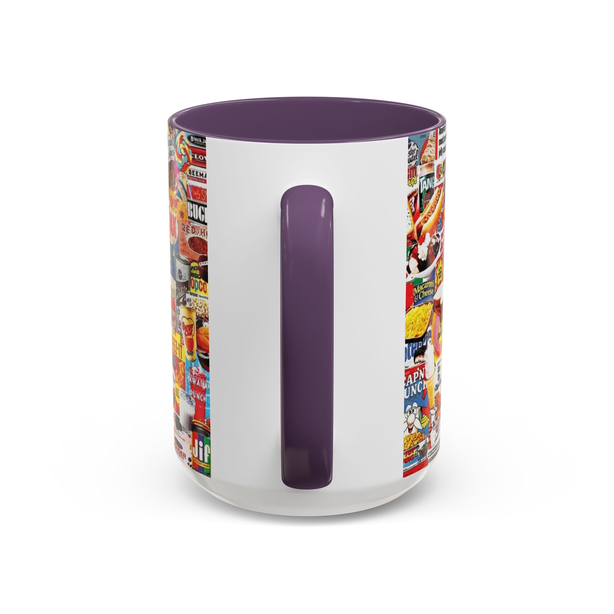Retro Snack Collage Mug — Vintage Candy & Cereal Packaging Accent Coffee Mug - Creations by Chris and Carlos