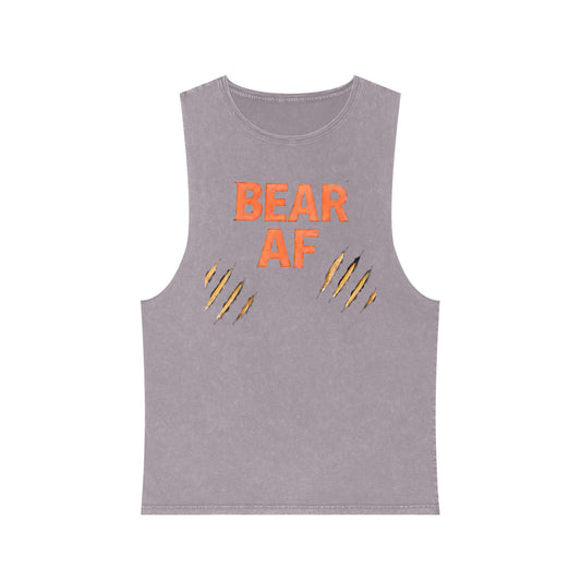 Bear AF Stonewash Tank Top — Bold Graphic Bear Claw Muscle Tee - Creations by Chris and Carlos