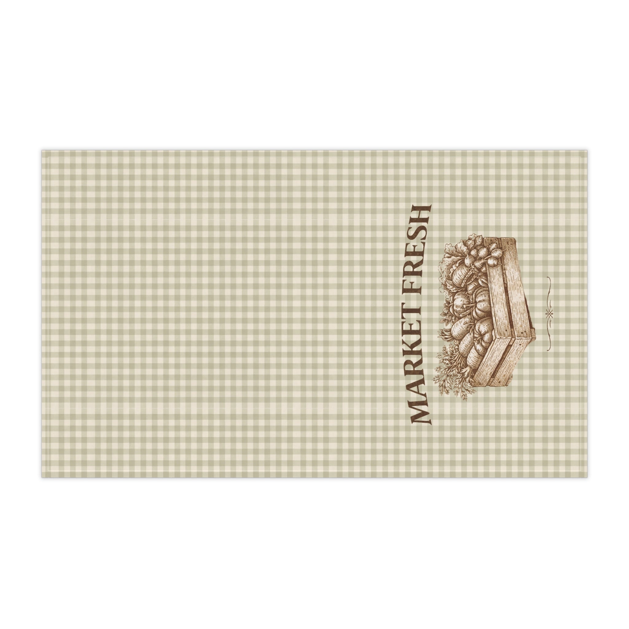 Market Fresh Gingham Tea Towel — Farmhouse Kitchen Dish Towel - Creations by Chris and Carlos