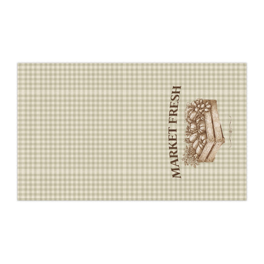 Market Fresh Gingham Tea Towel — Farmhouse Kitchen Dish Towel - Creations by Chris and Carlos
