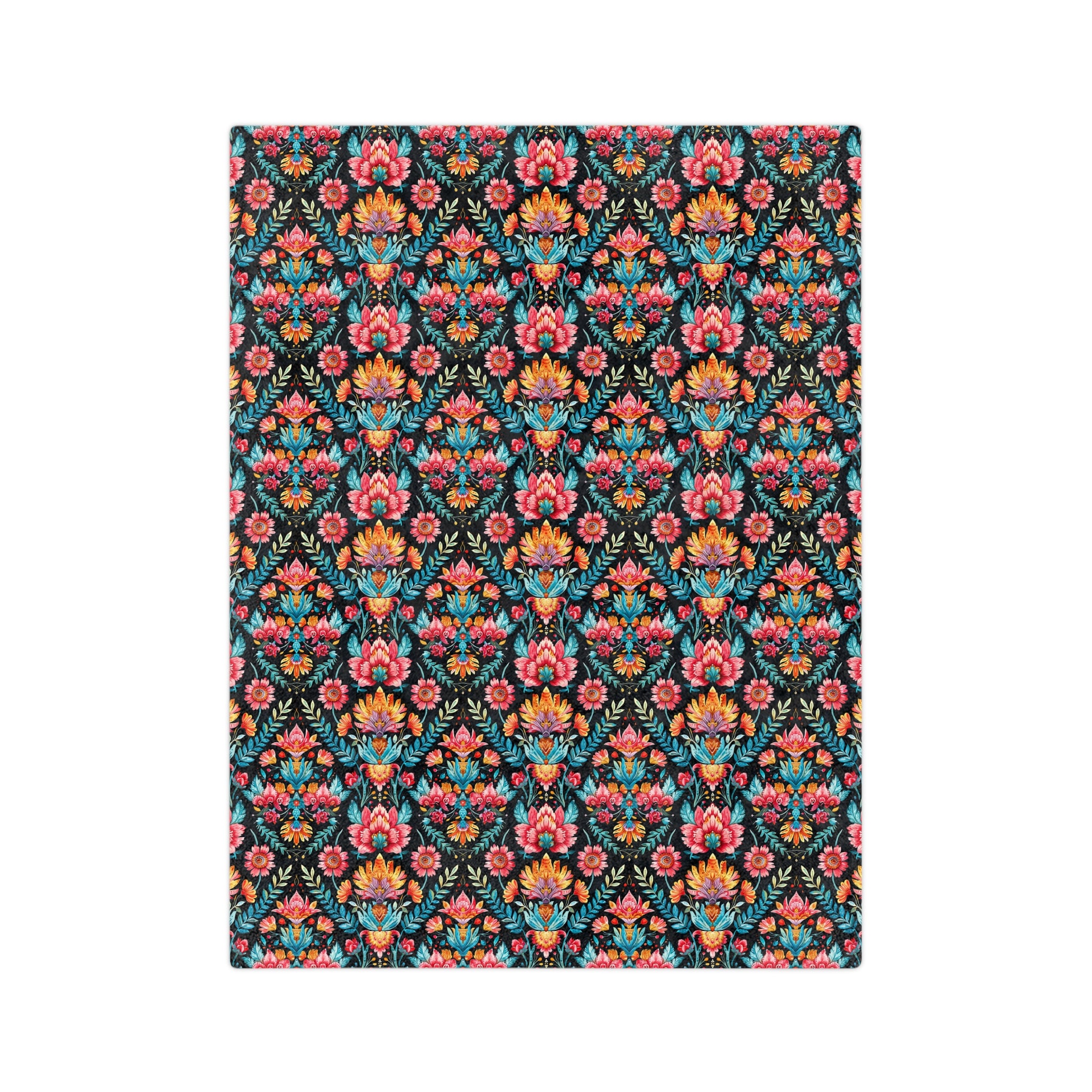 Sol y Alegría (Sun and Joy) Collection- Floral Velvet Microfiber Blanket Boho Botanical Pattern, Cozy Throw for Living Room & Bedroom - Creations by Chris and Carlos