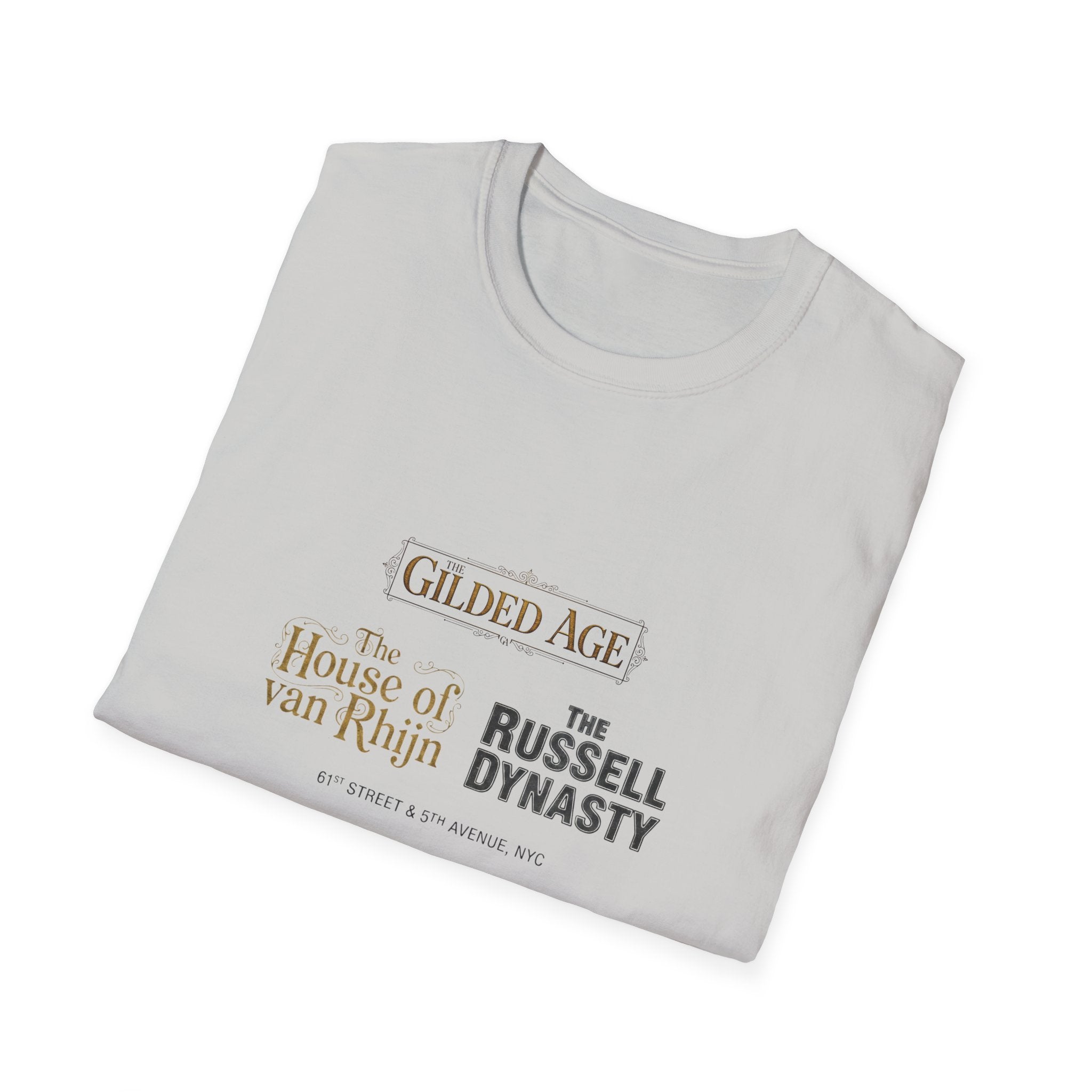 Gilded Age TV Series Logo T-Shirt — "The House of van Rhijn / The Russell Dynasty" Retro Cast Design - Creations by Chris and Carlos