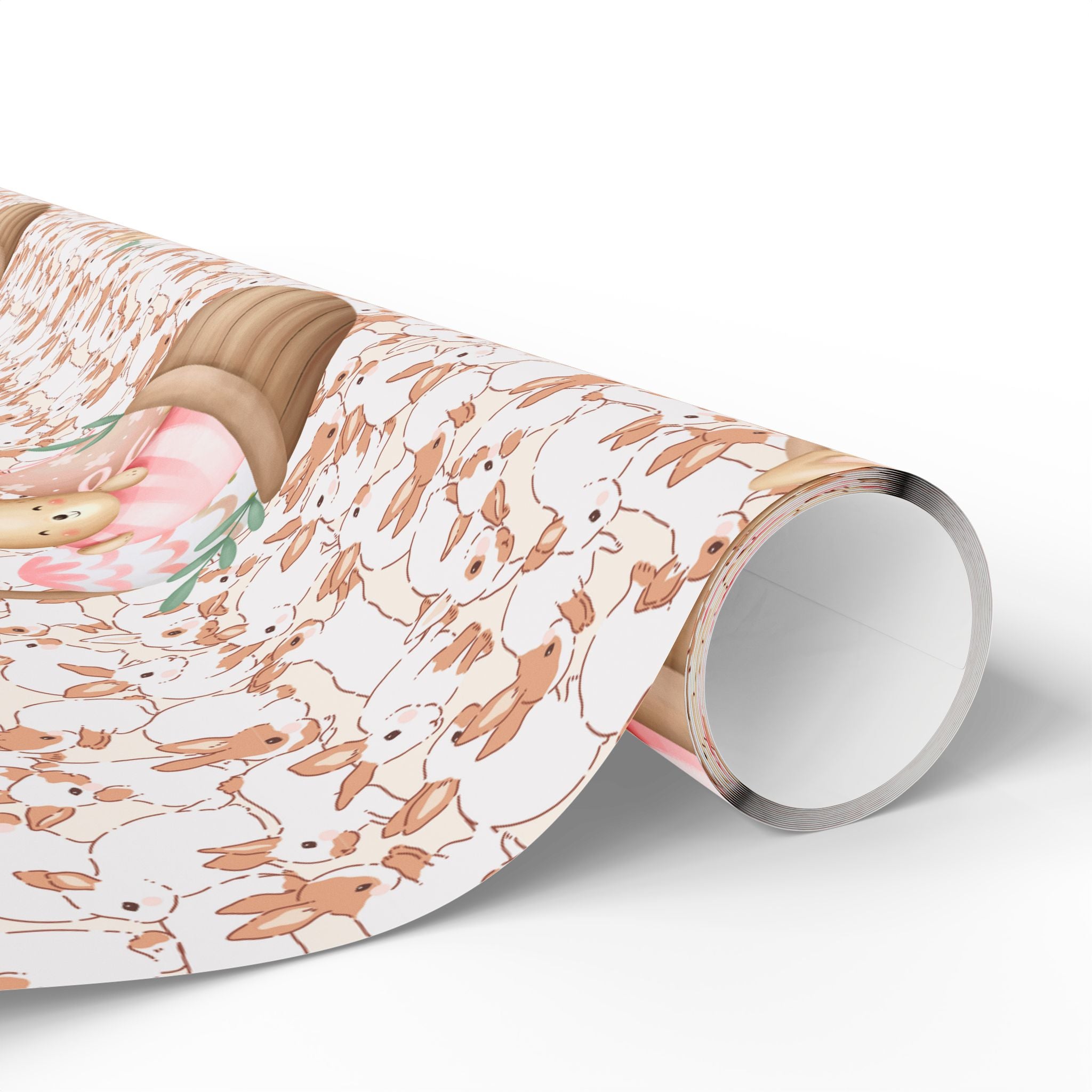 Easter Floral Bunny Wrapping Paper Roll — Cute Pastel Easter Gift Wrap - Creations by Chris and Carlos