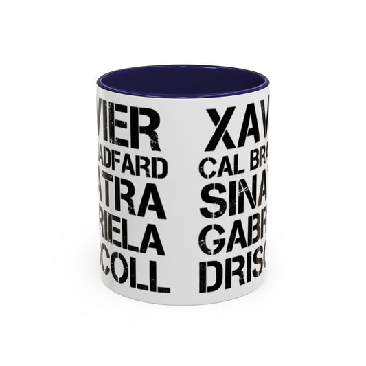 Paradise TV Show Typography Names Accent Coffee Mug — Bold Black Name List Design (11/15oz) - Creations by Chris and Carlos