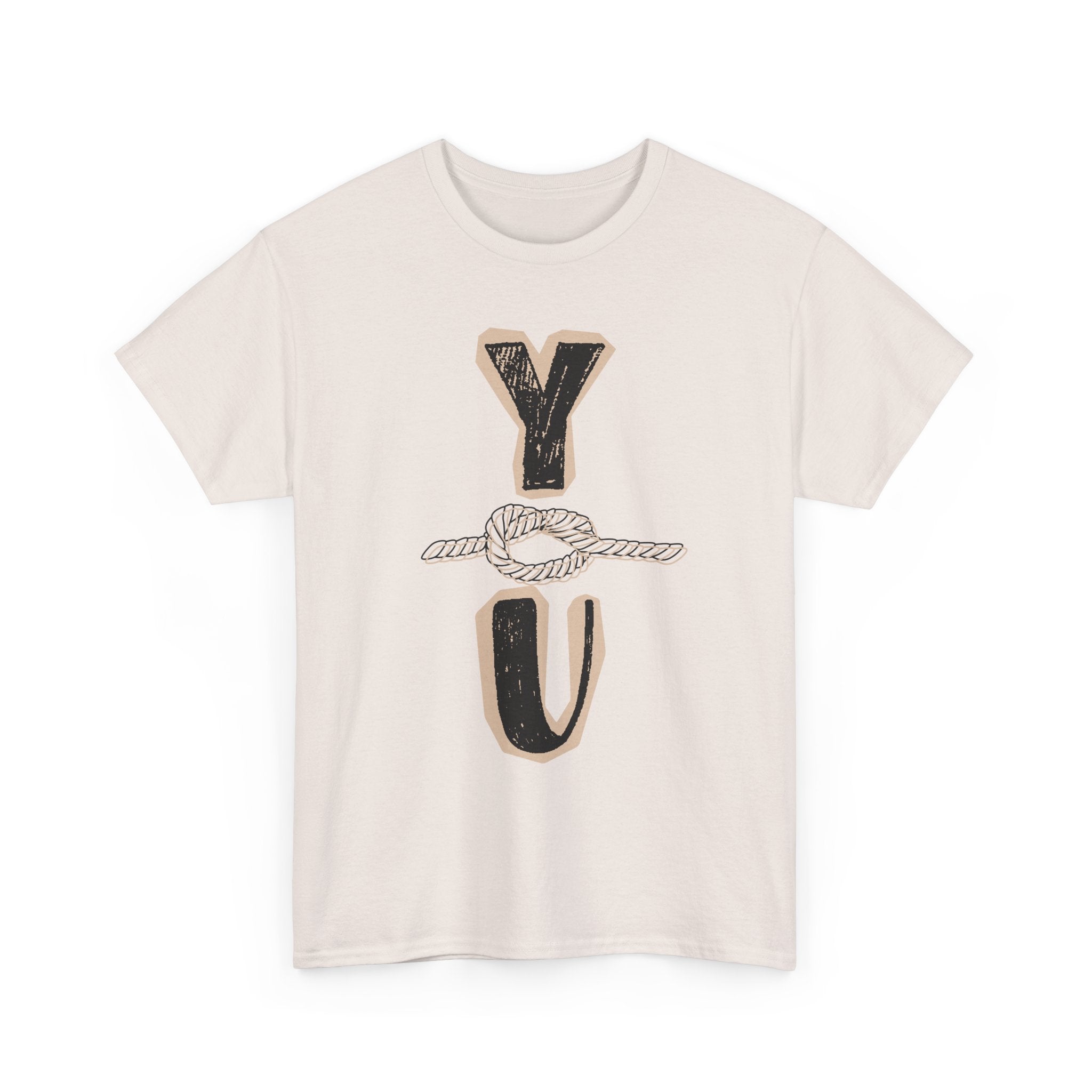 Y Knot U Knot Tee — 'Y U' Rope Graphic Cotton T-Shirt - Creations by Chris and Carlos