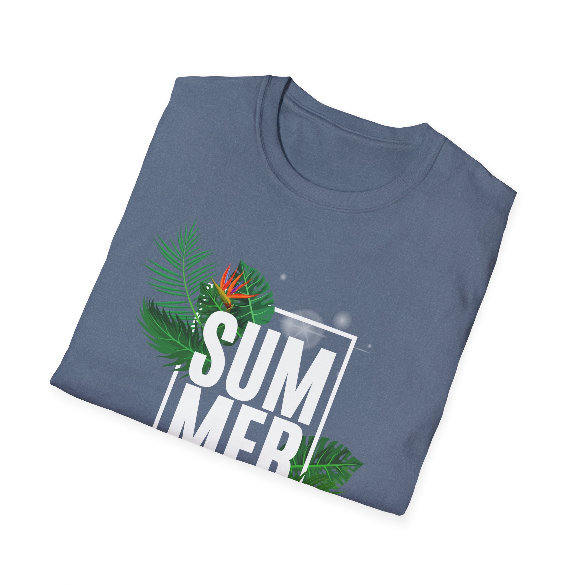 Summer Beach Party T-Shirt — Tropical Palm Leaves Graphic Tee - Creations by Chris and Carlos
