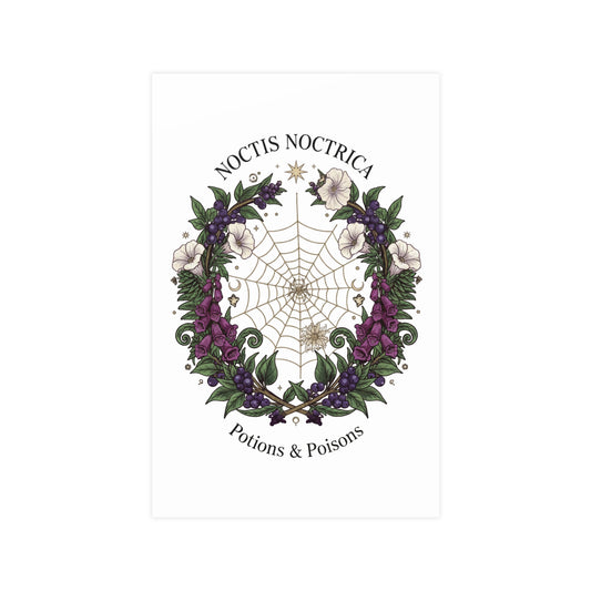 Noctis Noctrica Floral Spiderweb Poster — 'Potions & Poisons' Matte Art Print - Creations by Chris and Carlos
