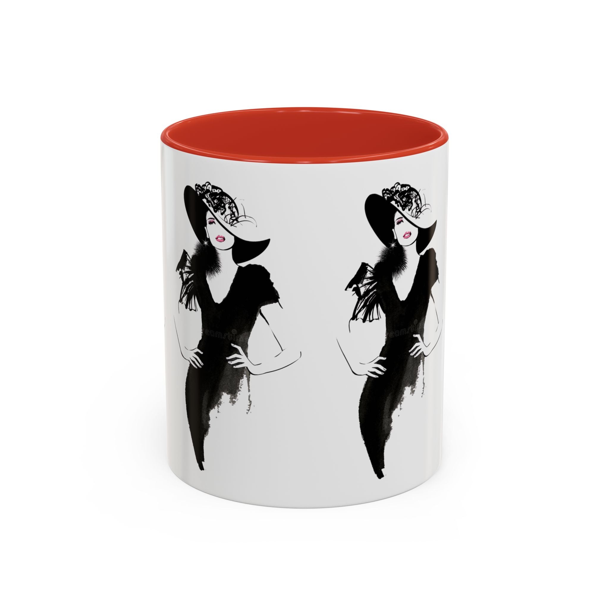 Elegant Lady Fashion Coffee Mug – Vintage Chic Black & White Accent - Creations by Chris and Carlos