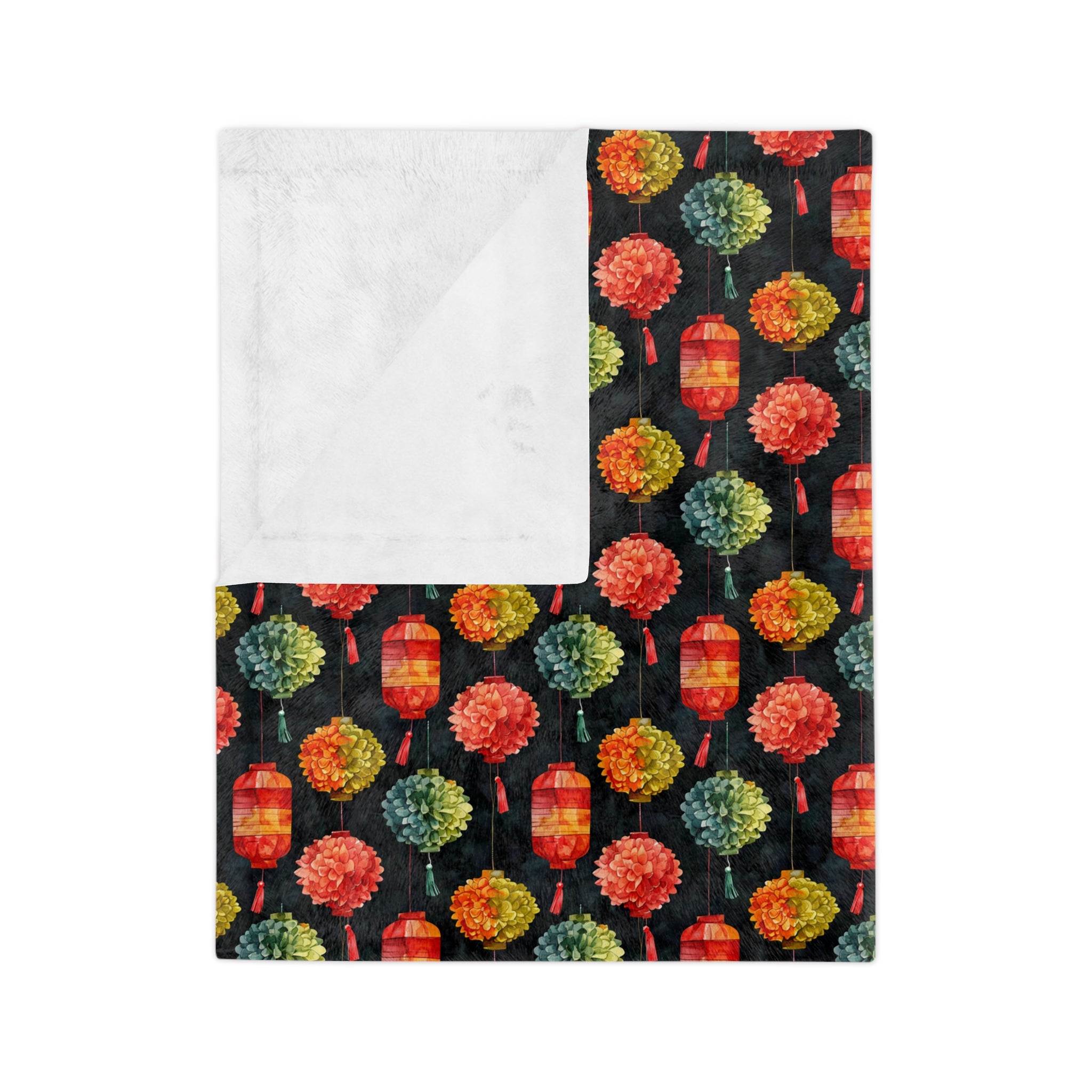 Sol y Alegría (Sun and Joy) Collection-Lanterns Velveteen Blanket - Creations by Chris and Carlos