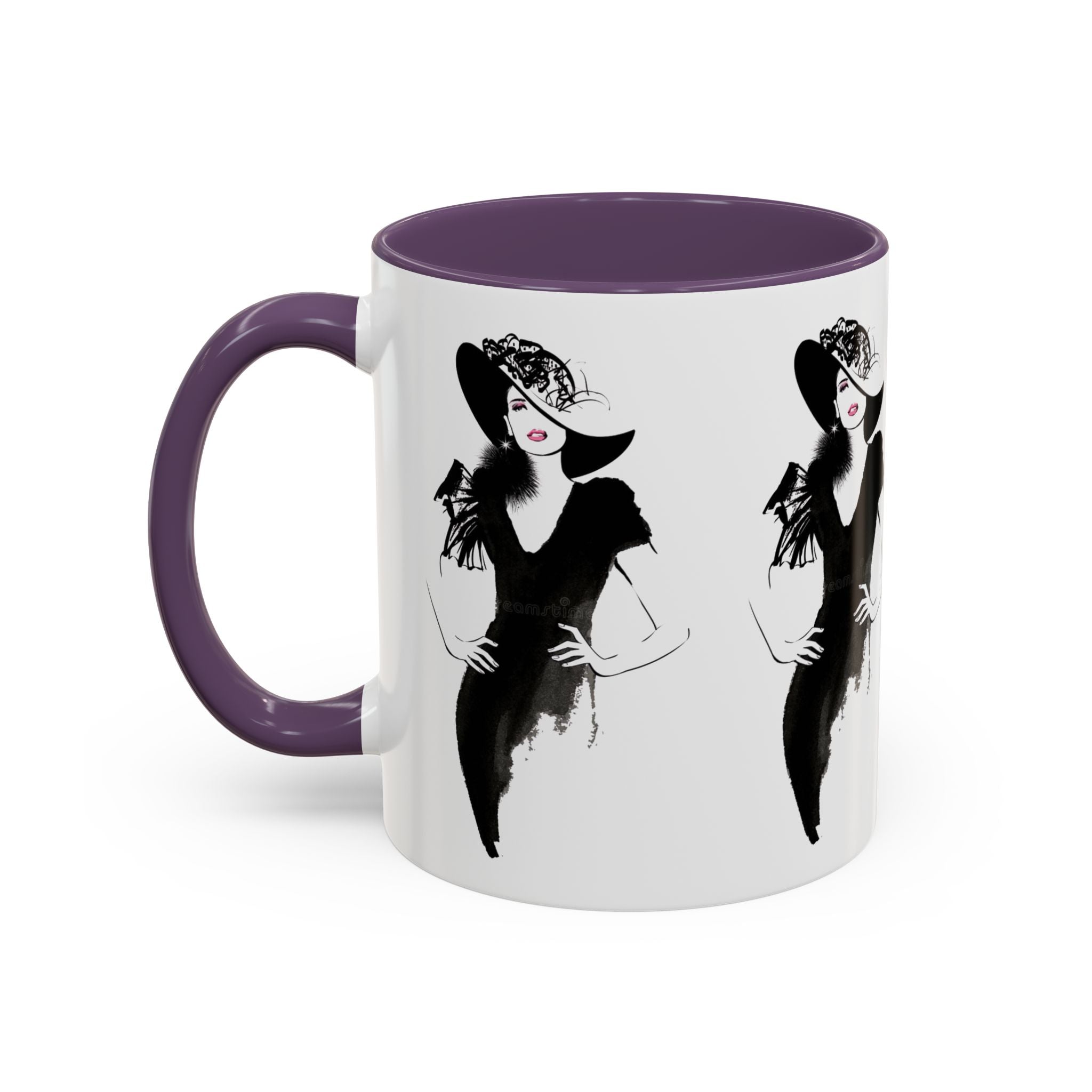 Elegant Lady Fashion Coffee Mug – Vintage Chic Black & White Accent - Creations by Chris and Carlos