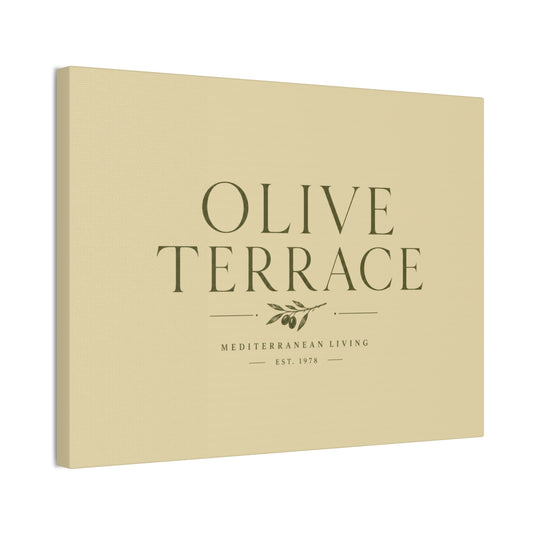 Olive Terrace Canvas Wall Art — Mediterranean Living Stretched Canvas - Creations by Chris and Carlos