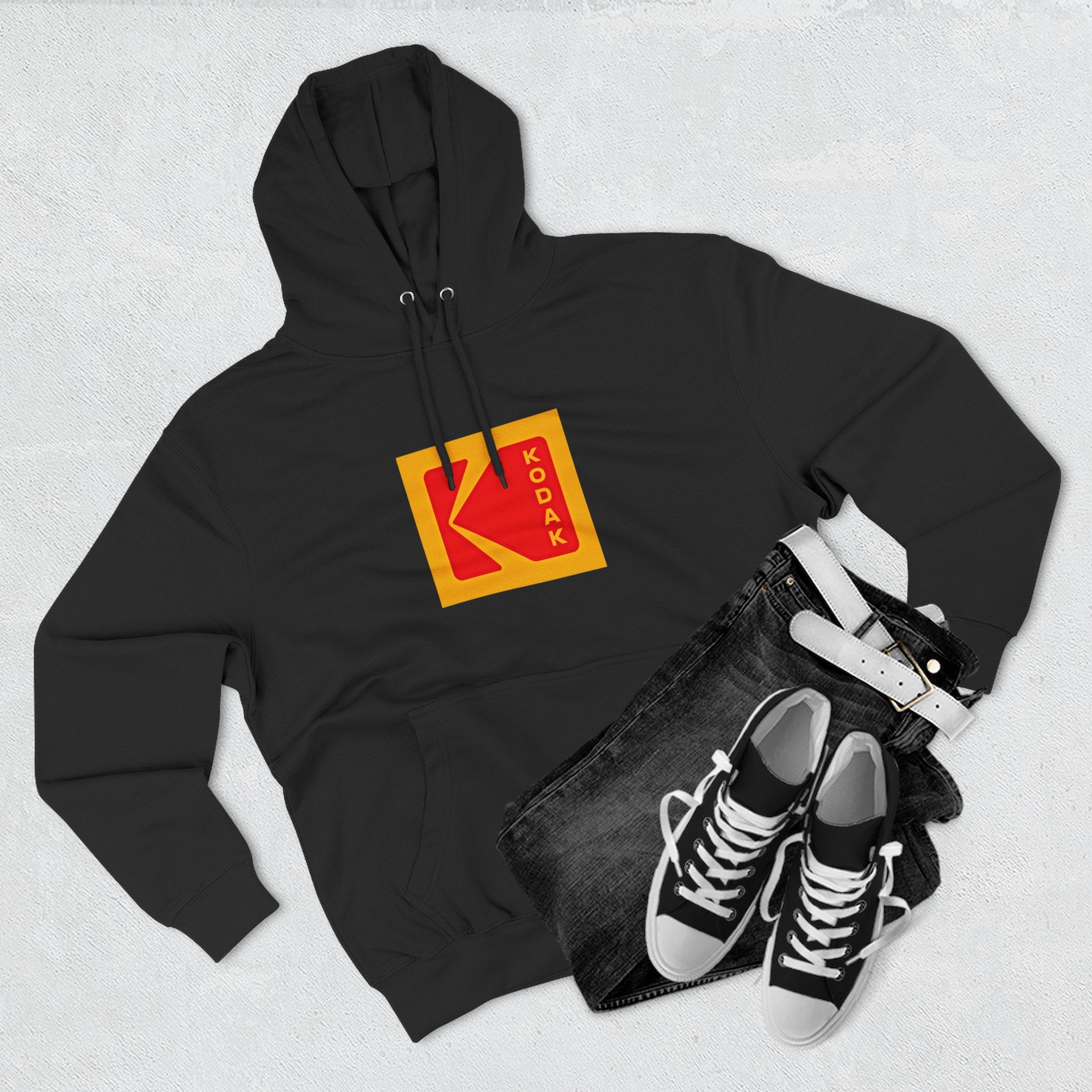 Kodak Logo Hoodie — Vintage Film Brand Graphic Fleece Hoodie - Creations by Chris and Carlos