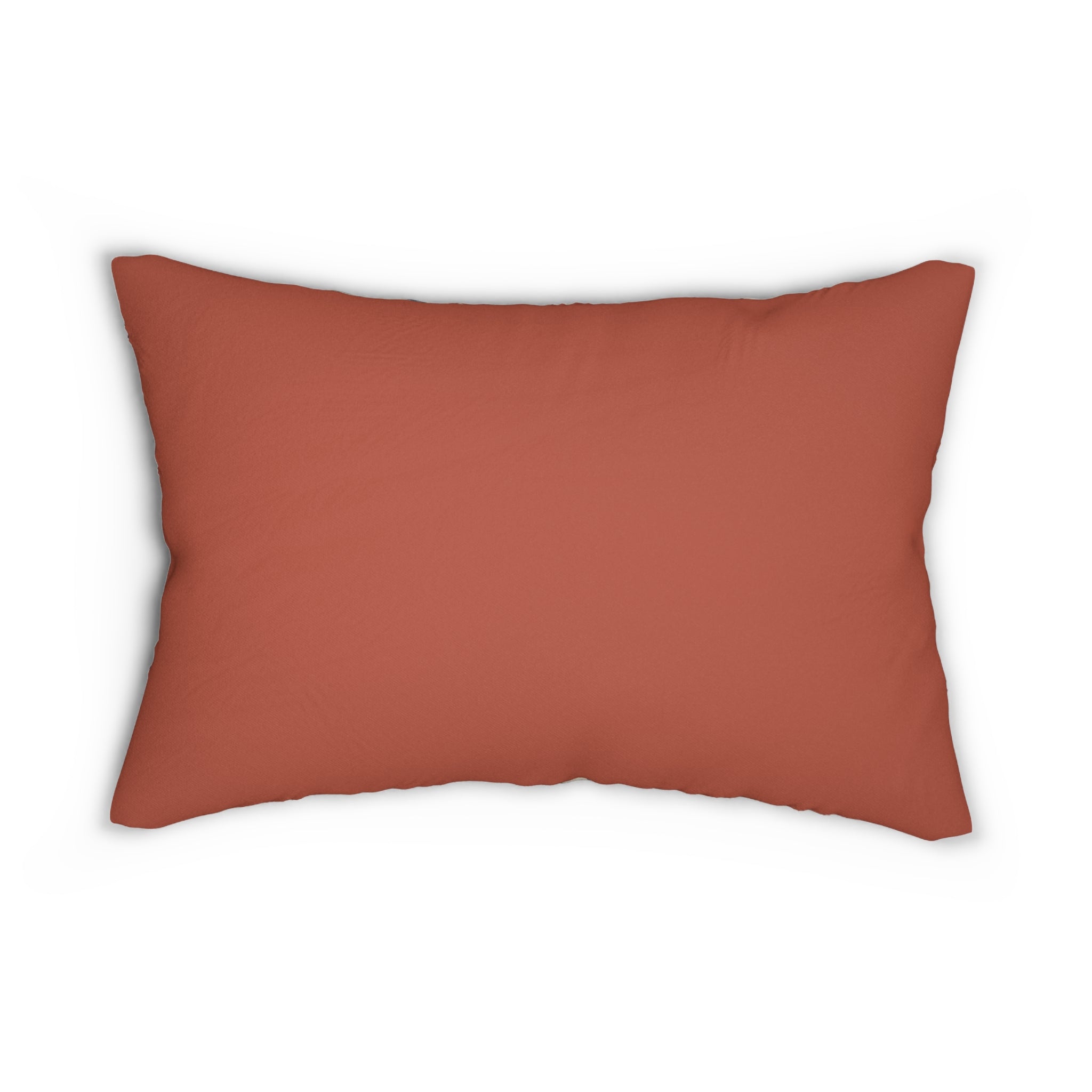 Plumstead Manor Floral Block-Print Lumbar Pillow — Rustic Coral & Navy Accent Cushion - Creations by Chris and Carlos