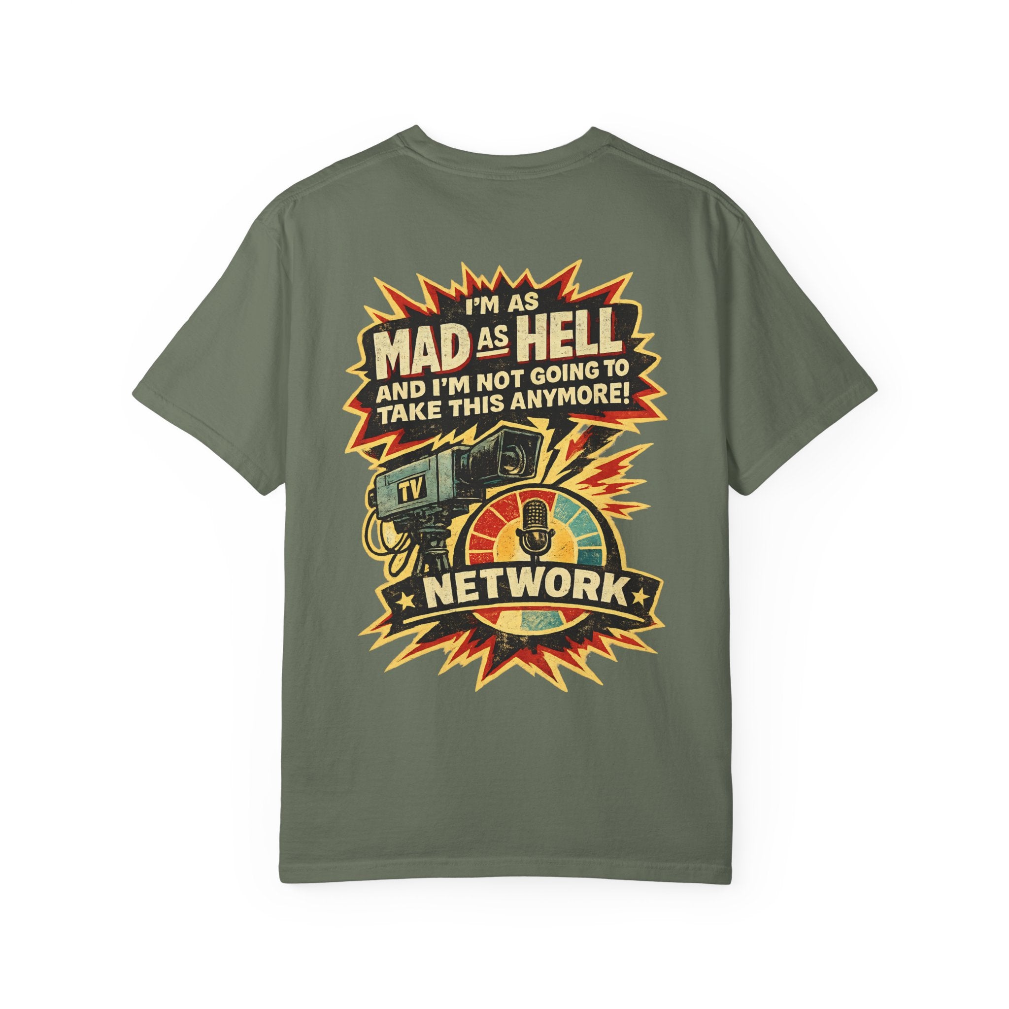 T-Shirt — "I'm As Mad As Hell" Retro TV Network Graphic Tee - Creations by Chris and Carlos