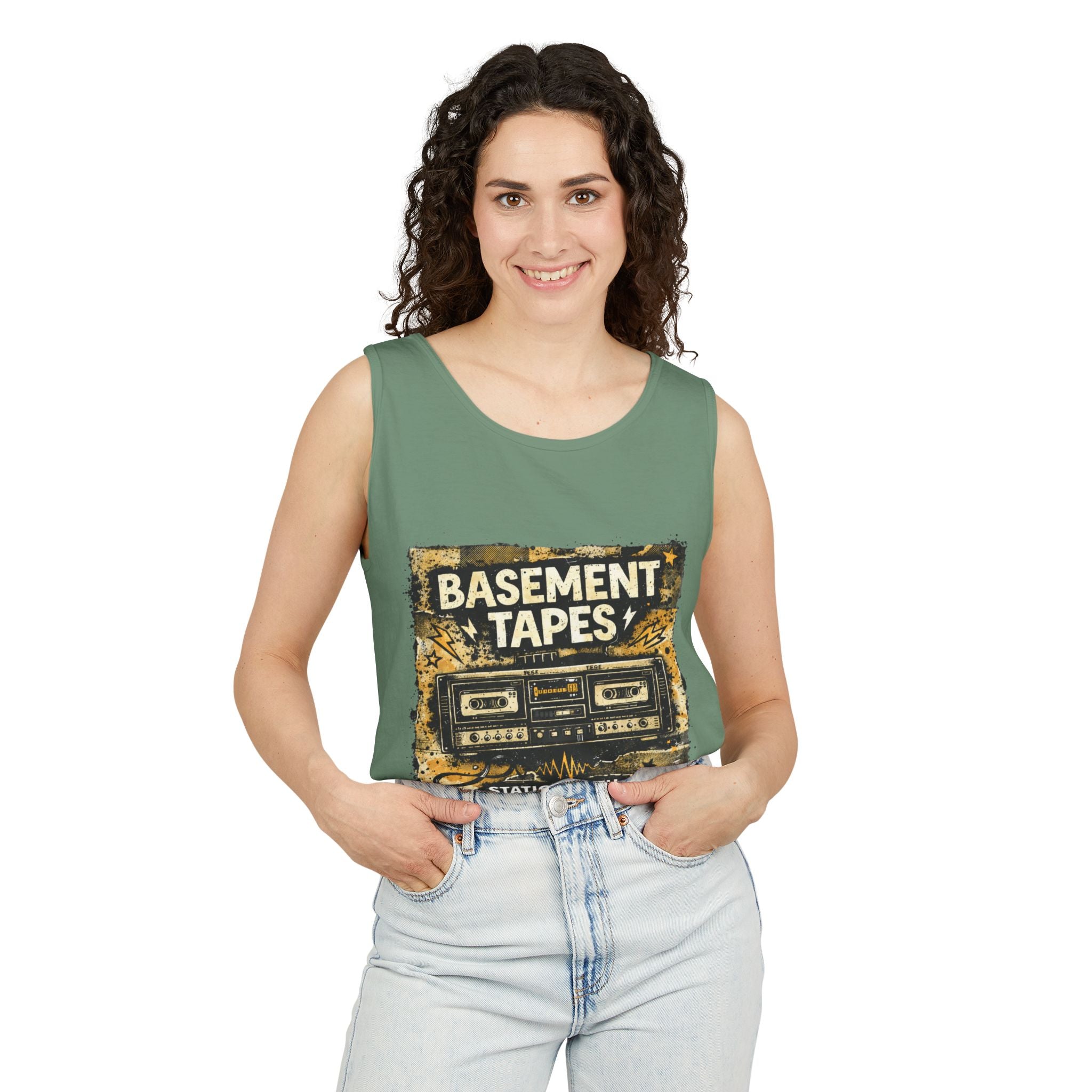 Basement Tapes Cassette Tank Top — Retro Music Graphic Tank - Creations by Chris and Carlos
