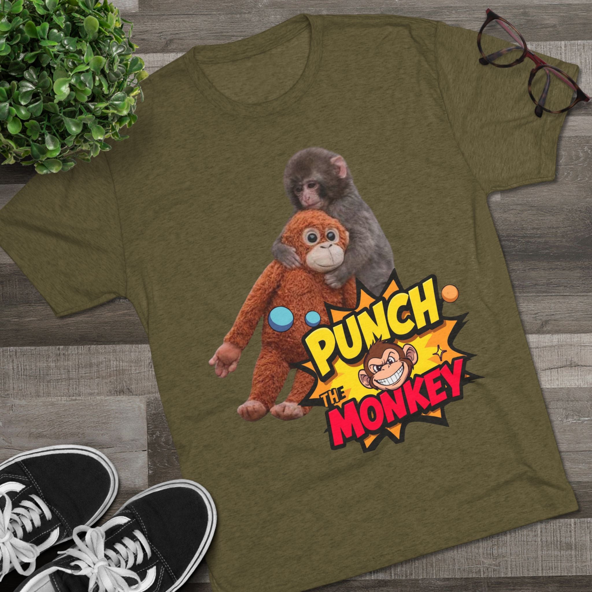 Punch the Monkey T-Shirt — Retro Comic Cartoon Monkey Graphic Tee - Creations by Chris and Carlos