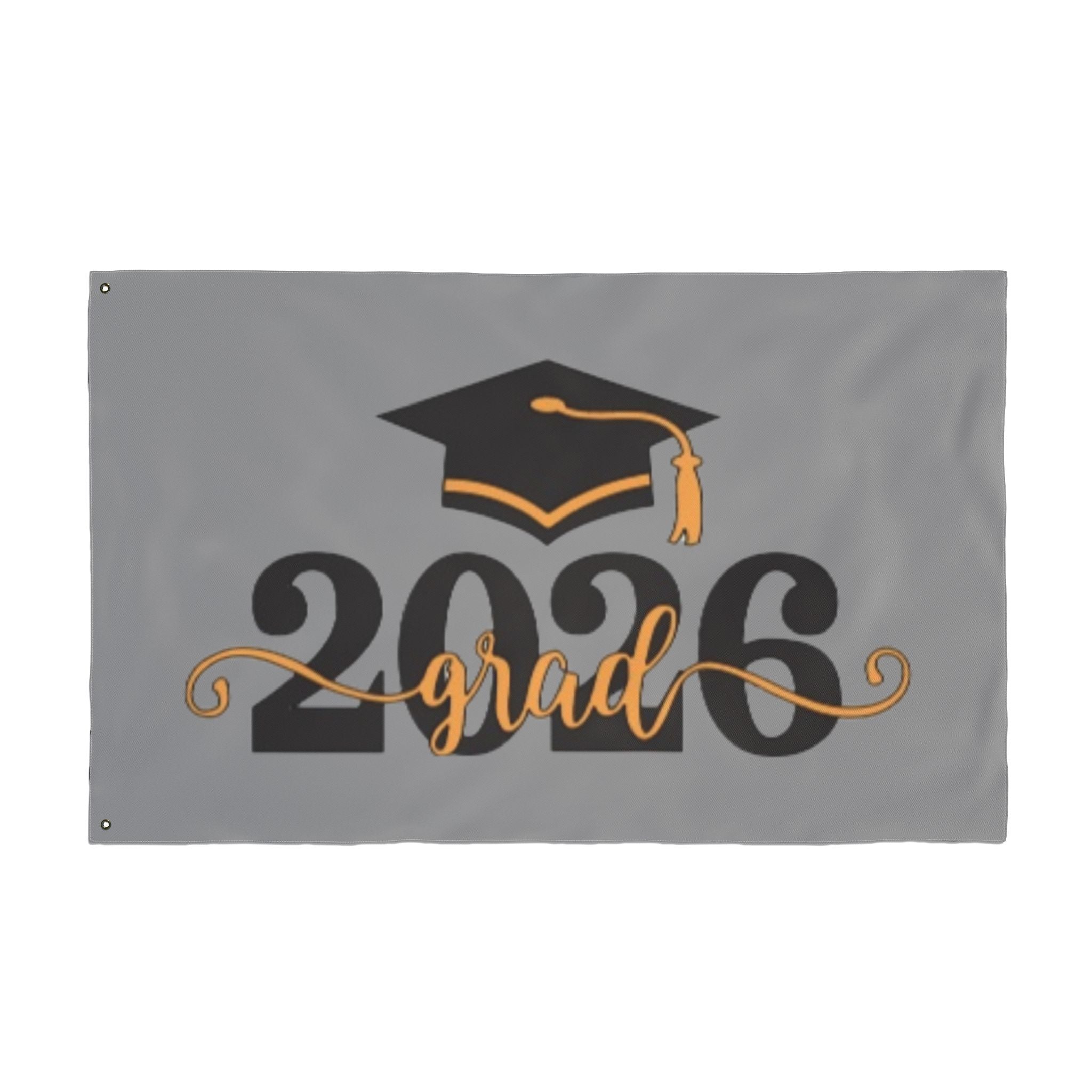 2026 Grad Double-Sided Flag — Graduation Cap Class of 2026 Celebration Banner - Creations by Chris and Carlos
