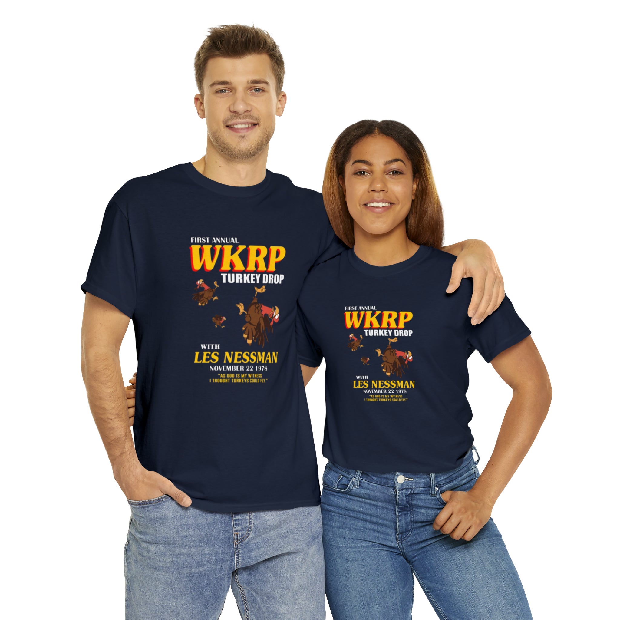 WKRP 70's TV Show- Unisex Heavy Cotton T-Shirt - Creations by Chris and Carlos