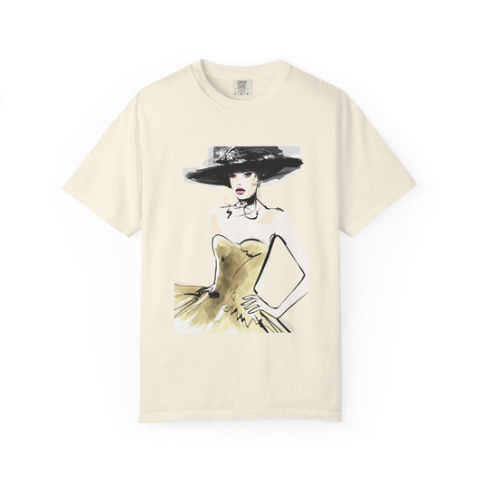 Fashion Illustration Tee — Vintage Chic Lady Graphic T-Shirt - Creations by Chris and Carlos
