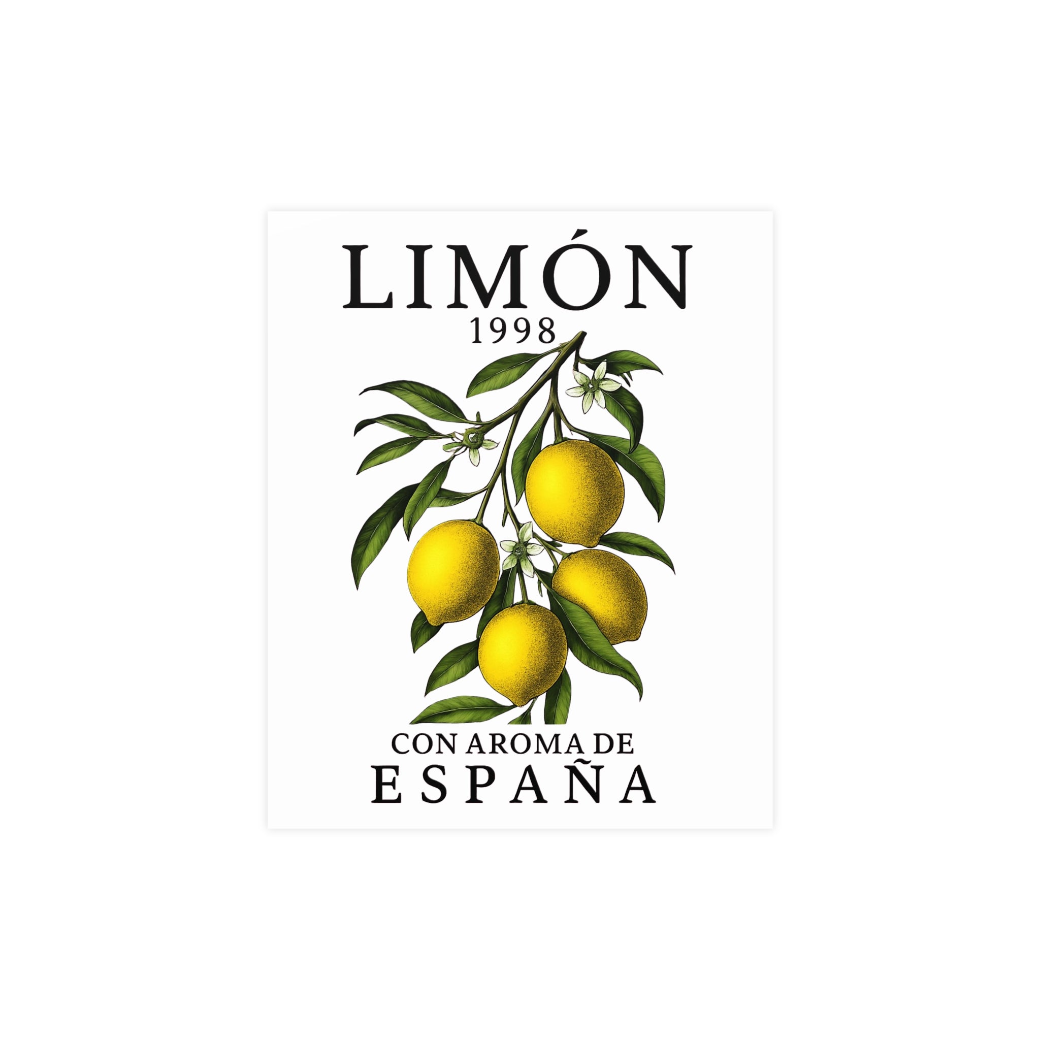 LIMÓN 1998 Spanish Lemon Botanical Poster — 'Con Aroma de España' Vintage Wall Art - Creations by Chris and Carlos