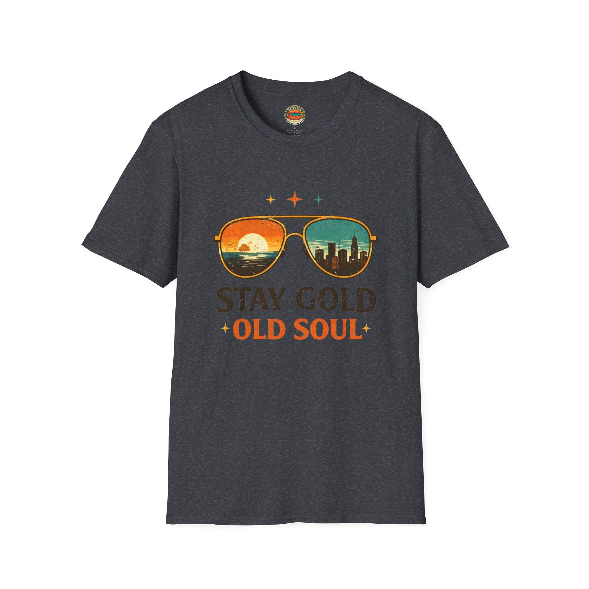 Stay Gold Old Soul T-Shirt - Vintage Sunglasses Sunset Graphic - Creations by Chris and Carlos
