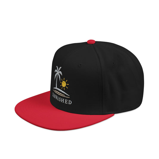 Crashed Palm Tree Snapback Hat — Embroidered Beach Sun Cap - Creations by Chris and Carlos