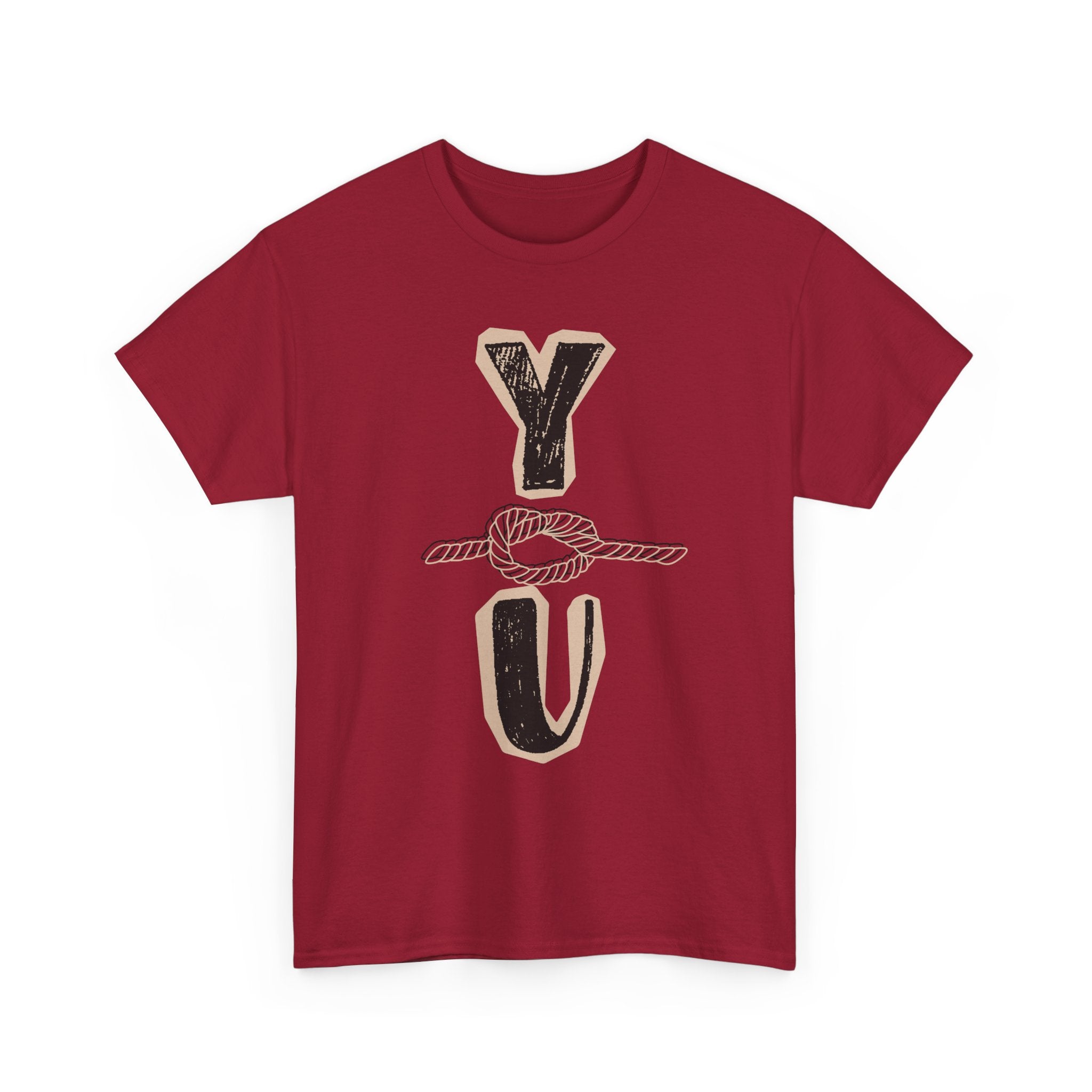 Y Knot U Knot Tee — 'Y U' Rope Graphic Cotton T-Shirt - Creations by Chris and Carlos