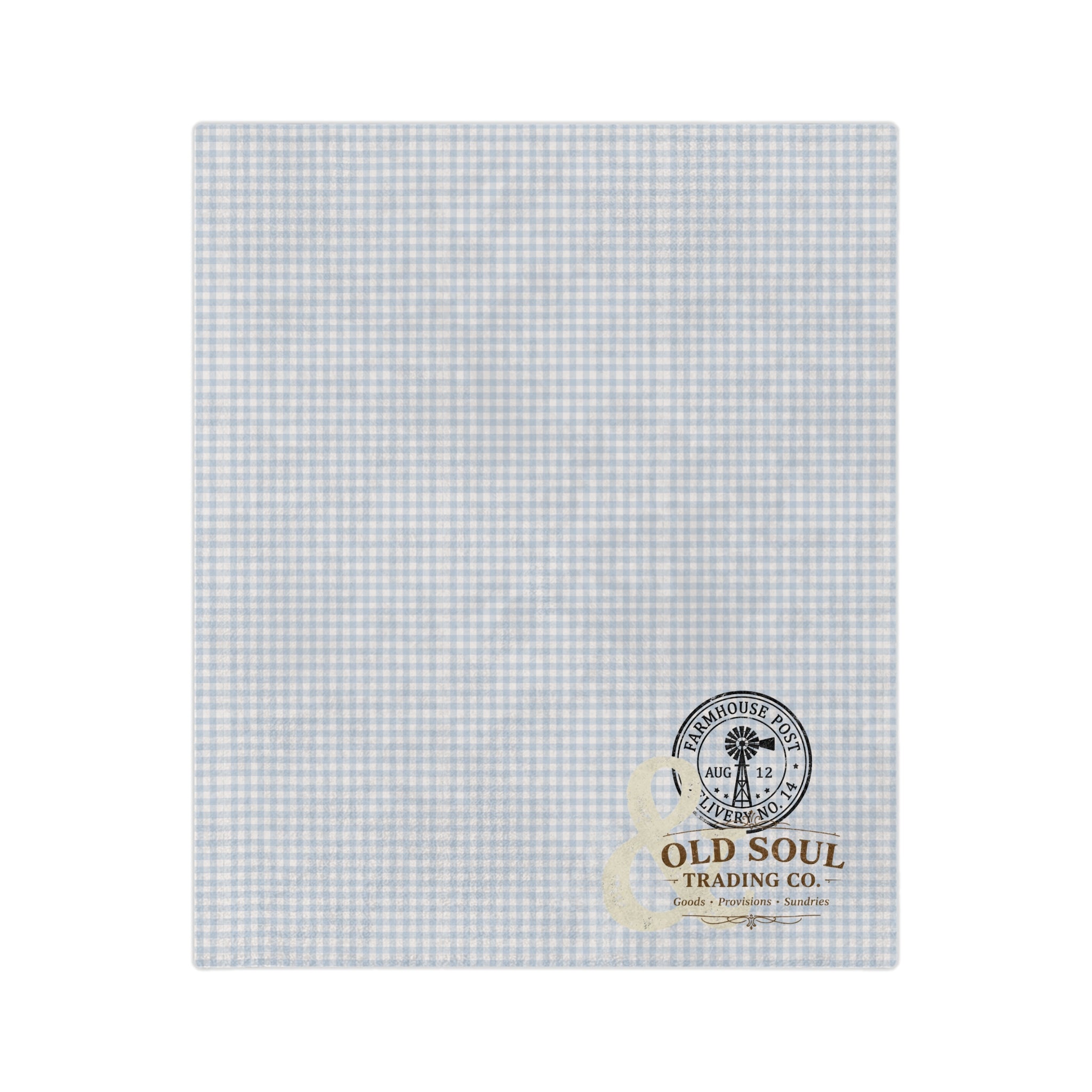 Light Blue Gingham Velveteen Microfiber Blanket — Cozy Plaid Throw for Nursery & Home - Creations by Chris and Carlos