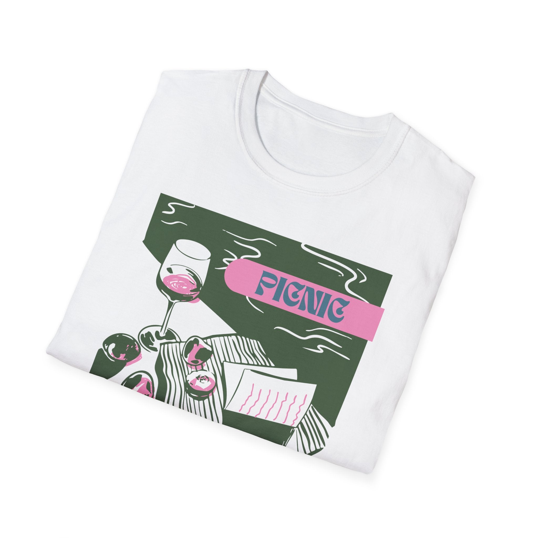 Picnic Graphic T-Shirt — Retro Picnic Scene Tee - Creations by Chris and Carlos
