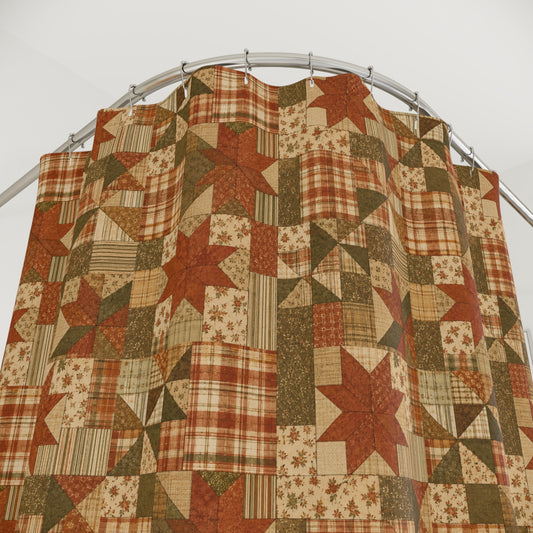 Old Soul Harvest™ Vintage Quilt Blocks Shower Curtain - Shower Curtain from the Old Soul Harvest Bath collection