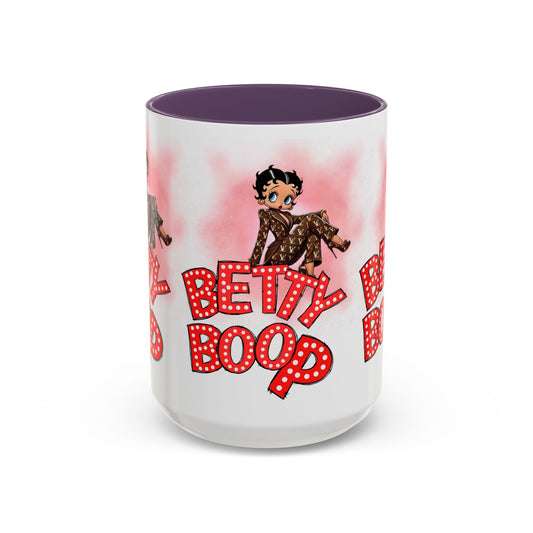 Betty Boop Pink Accent Coffee Mug — Retro Vintage Cartoon Tea Cup (11/15 oz) - Creations by Chris and Carlos