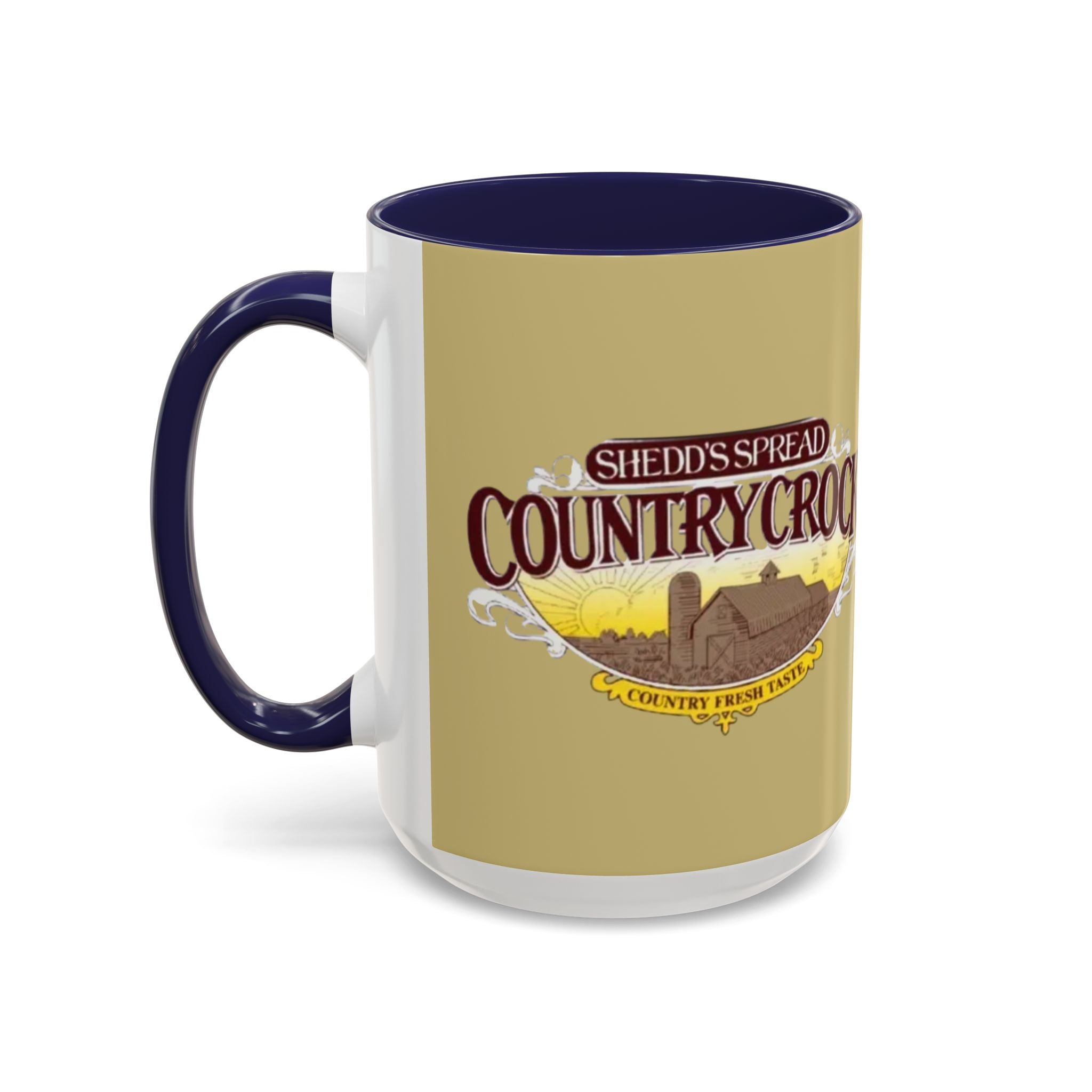 Country Crock Logo Accent Coffee Mug — Retro Farmhouse Butter Spread Design (11/15oz) - Creations by Chris and Carlos