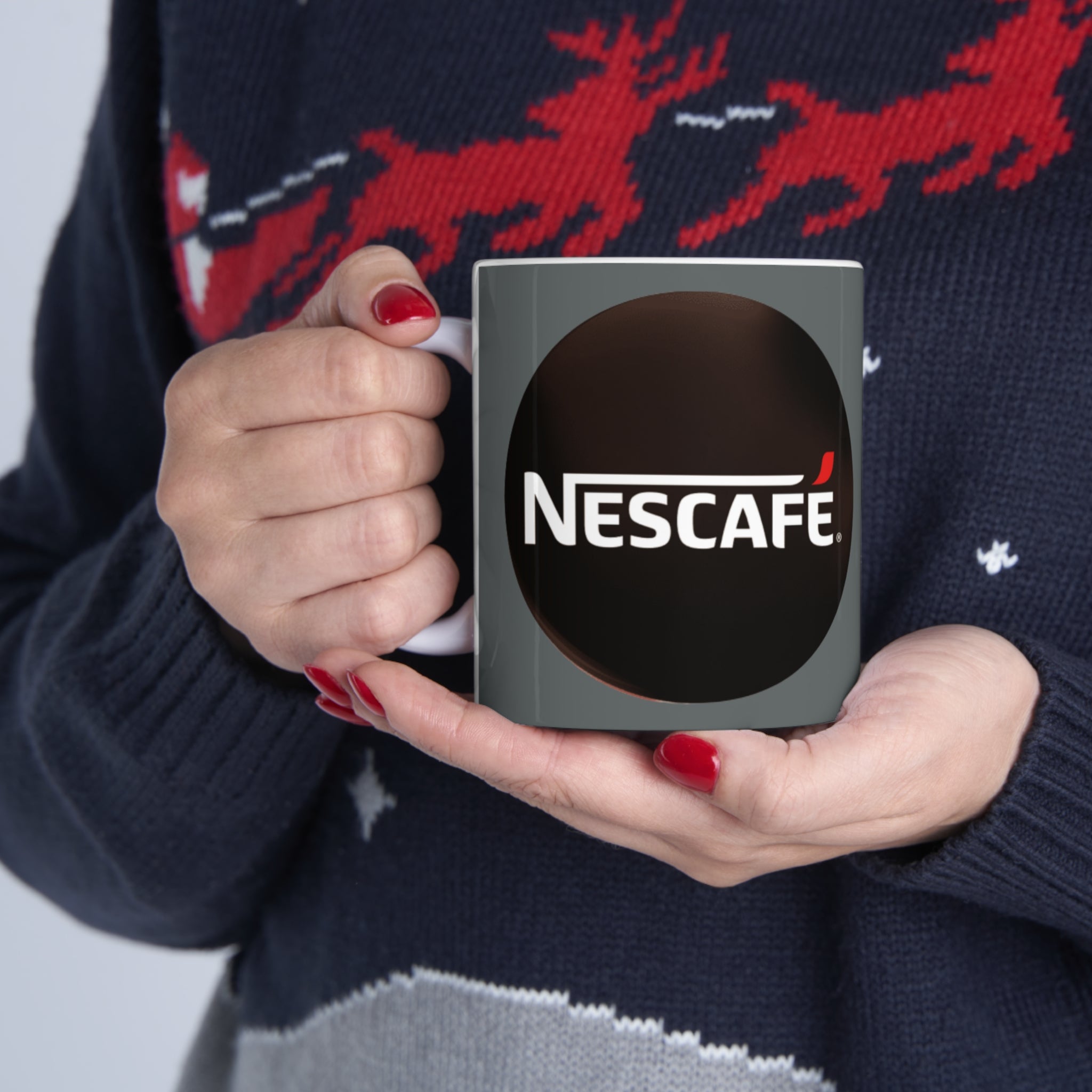 Nescafe Coffee- White Ceramic Mug - Creations by Chris and Carlos