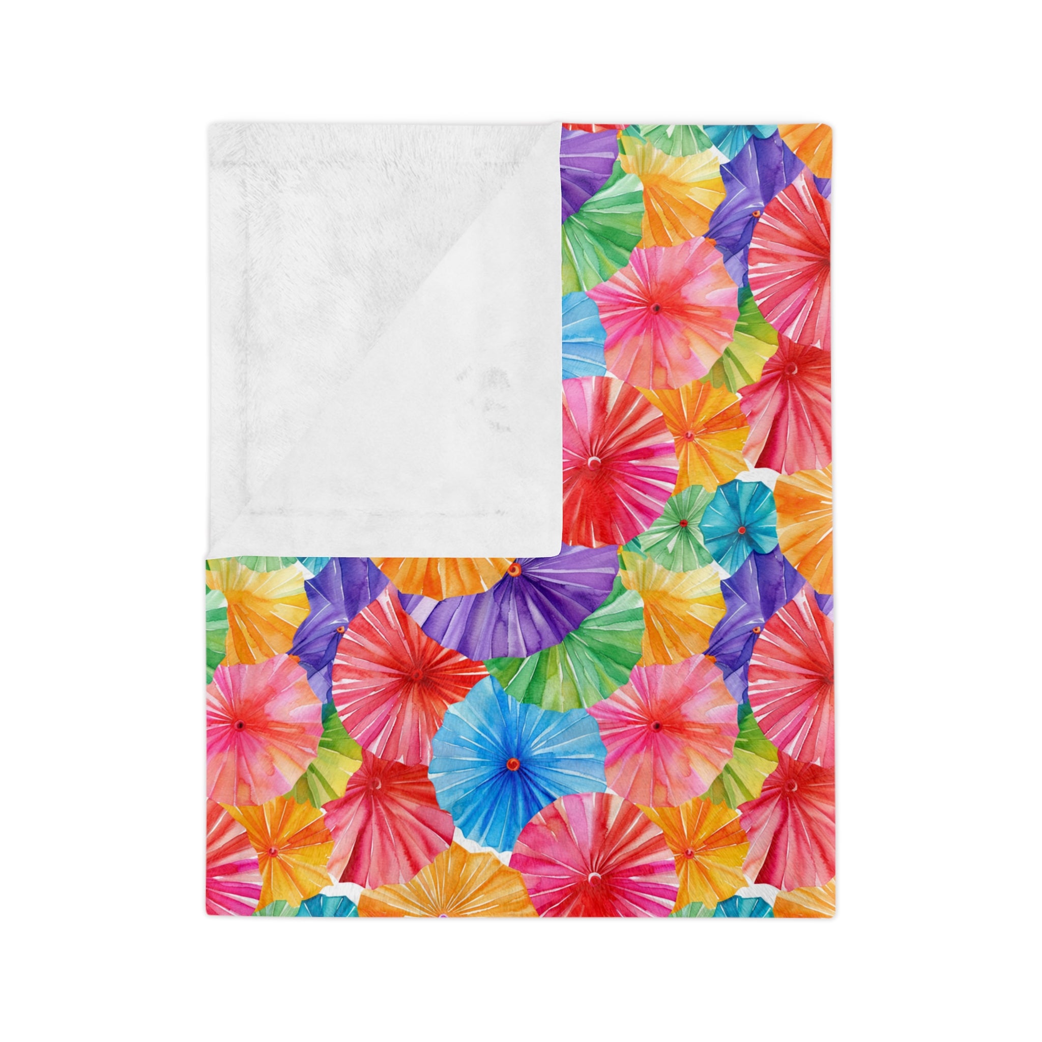 Sol y Alegría (Sun and Joy) Collection- Cactus Succulent Pattern Microfiber Blanket Soft Velveteen Throw for Home & Garden LoversTropical Parasol Velveteen Microfiber Blanket — Bright Floral Beach Umbrella Print, Cozy Travel & Home Throw - Creations by Chris and Carlos