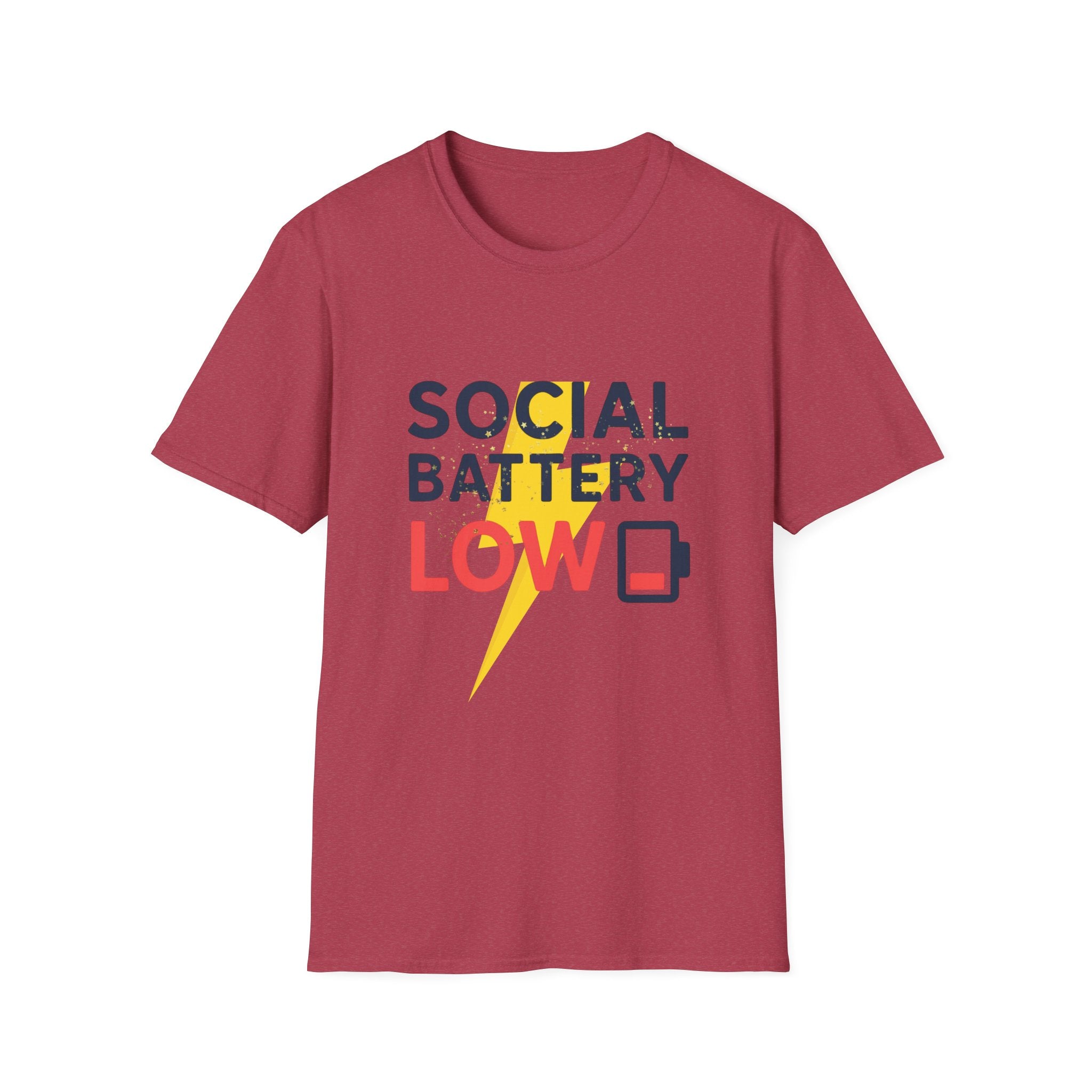 Social Battery Low T-Shirt — Funny Introvert Graphic Tee - Creations by Chris and Carlos