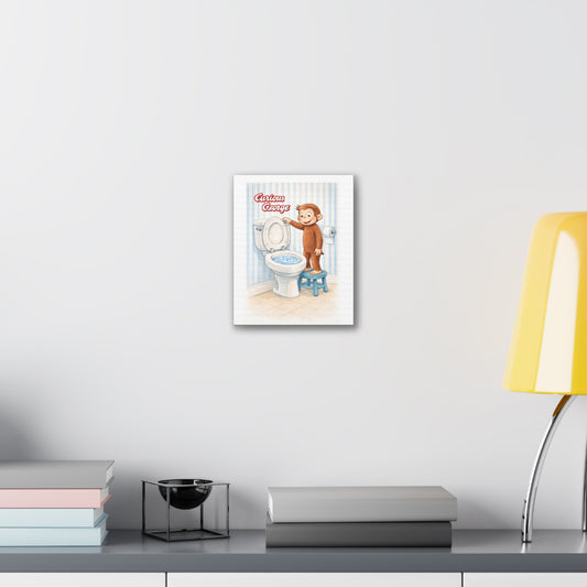 Curious George Toilet Training Canvas Print — Kids Bathroom Wall Art - Creations by Chris and Carlos