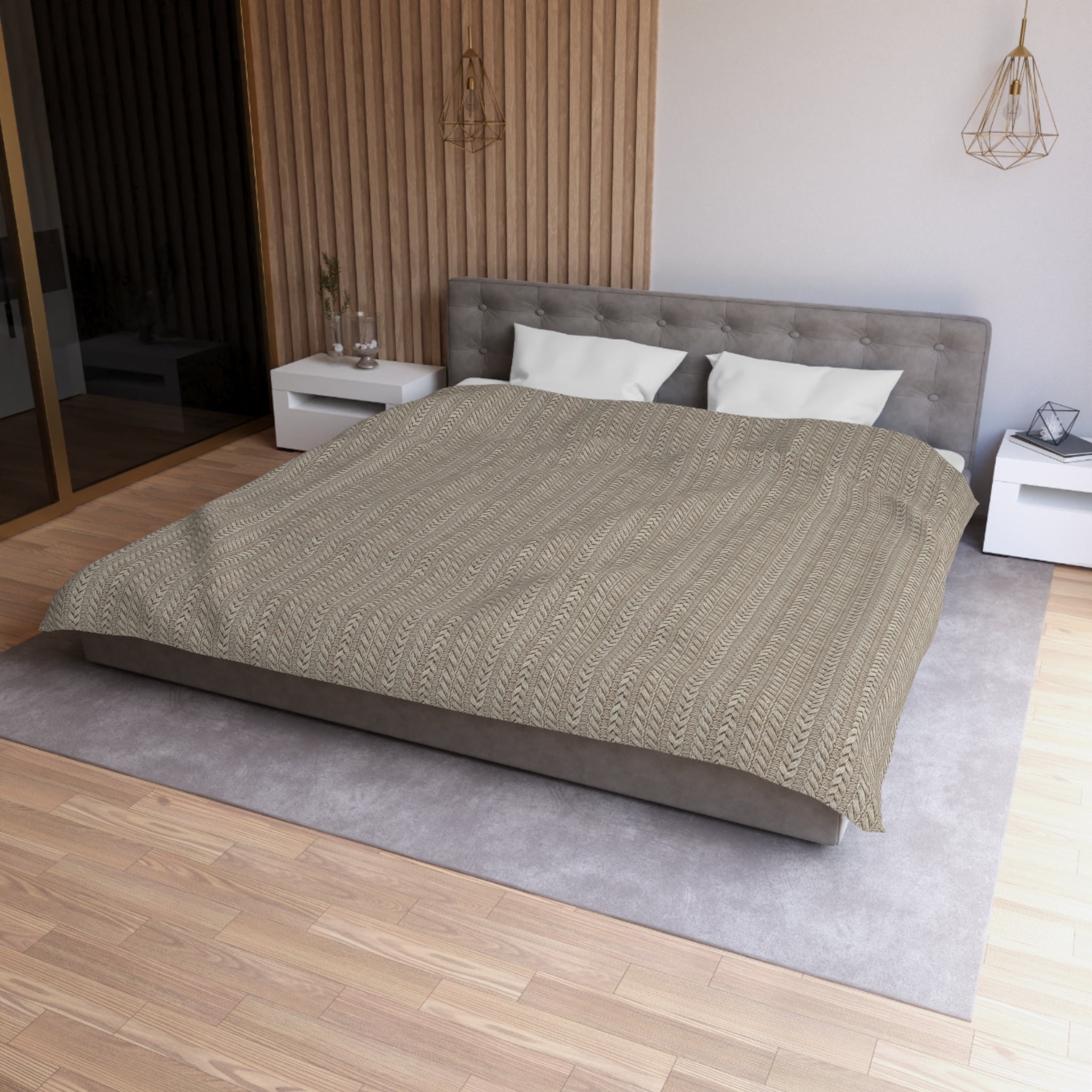 Plumstead Manor Neutral Woven Texture Duvet Cover — Microfiber Bedding, Modern Farmhouse, Cozy Earth-Tone Master Bedroom - Creations by Chris and Carlos