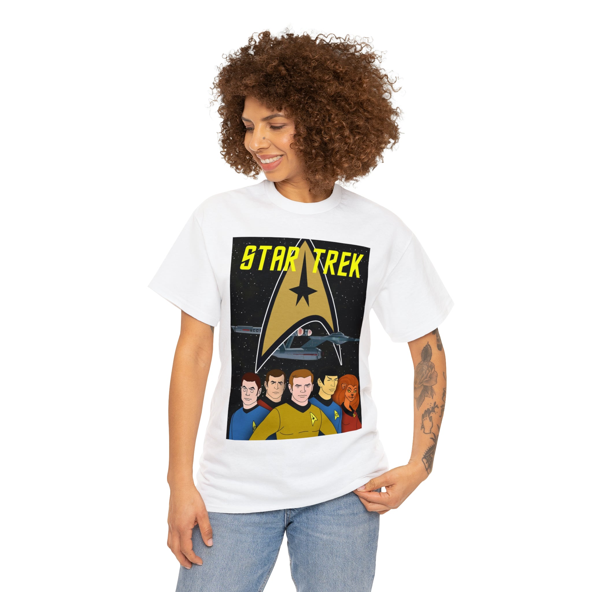 Star Trek Cartoon- Unisex Heavy Cotton T-Shirt - Creations by Chris and Carlos