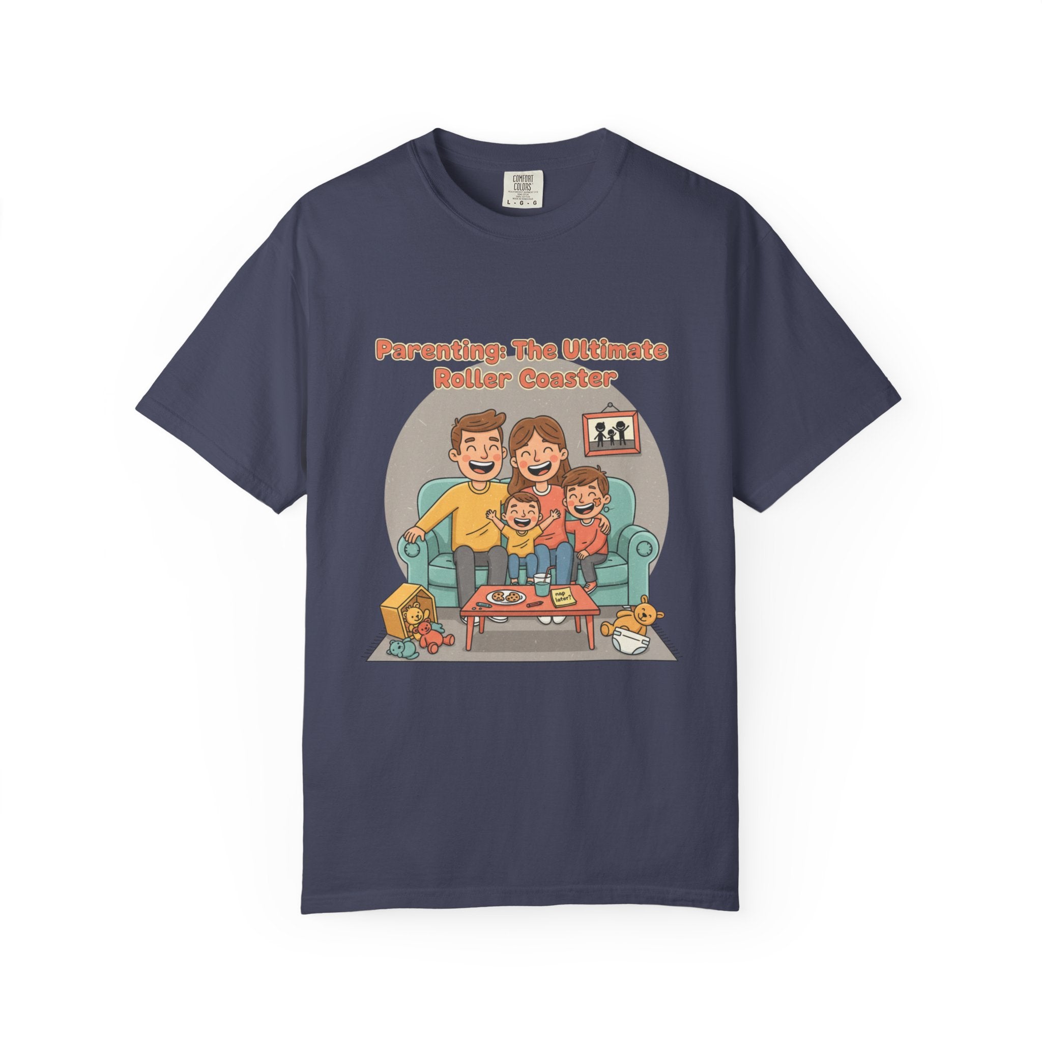 T-Shirt — "Parenting: The Ultimate Roller Coaster" Funny Retro Graphic Tee - Creations by Chris and Carlos