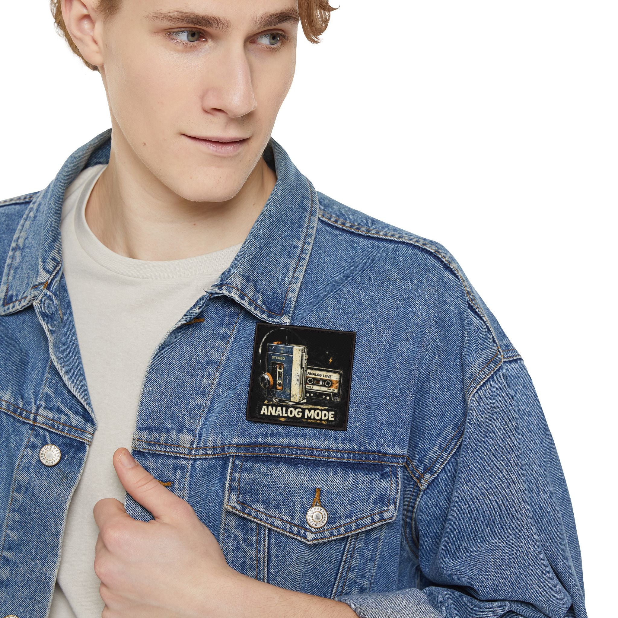 Analog Mode Iron-On Patch — Vintage Cassette & Walkman Patch - Creations by Chris and Carlos