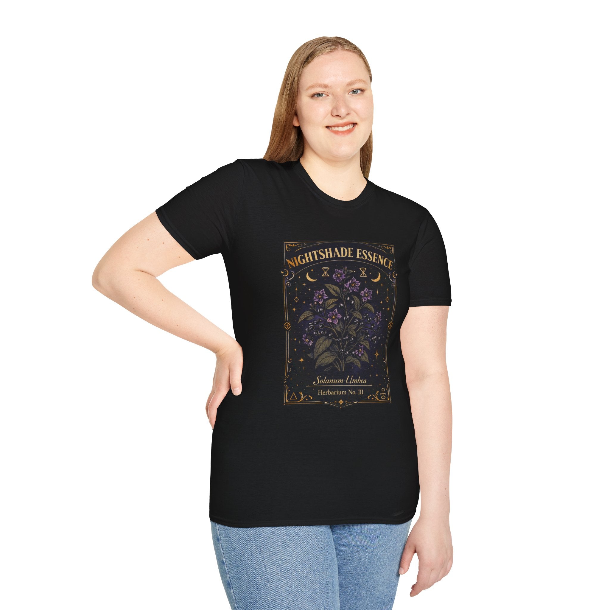 Old Soul Apothecary Nightshade Essence T-Shirt — Botanical Moonlight Graphic Tee - Creations by Chris and Carlos