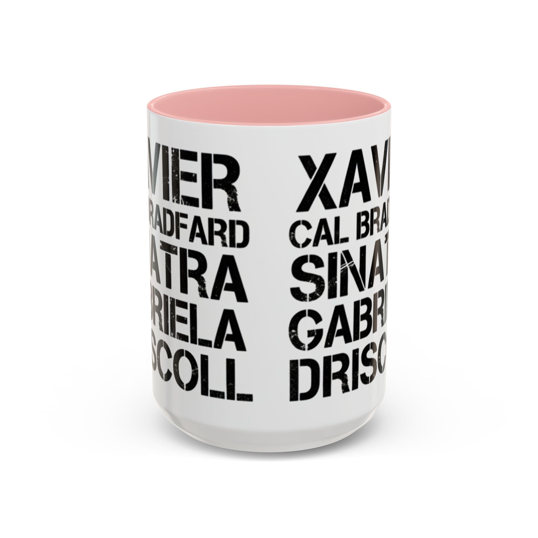 Paradise TV Show Typography Names Accent Coffee Mug — Bold Black Name List Design (11/15oz) - Creations by Chris and Carlos