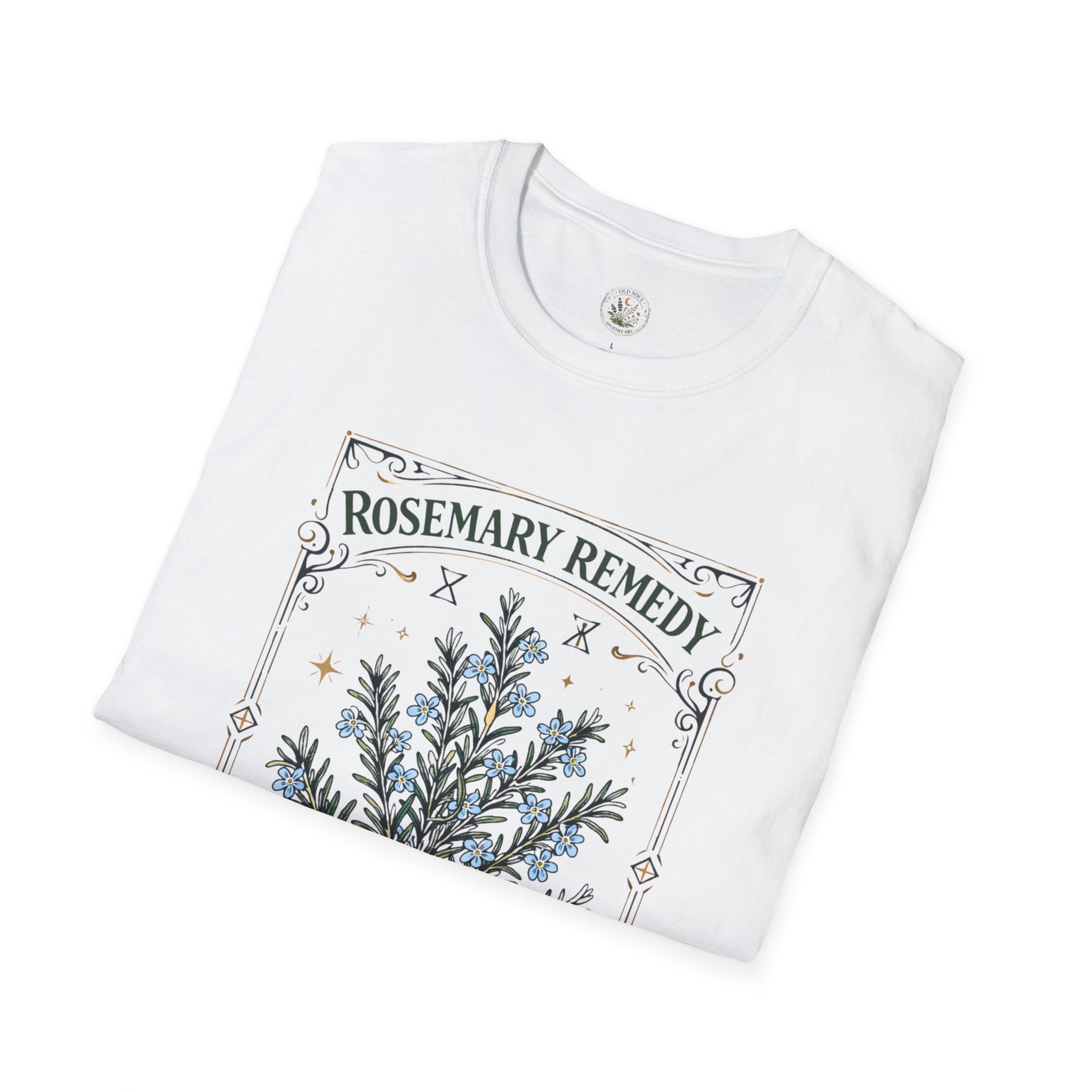 Old Soul Apothecary Rosemary Remedy T-Shirt – Botanical Herbal Remedy Tee - Creations by Chris and Carlos